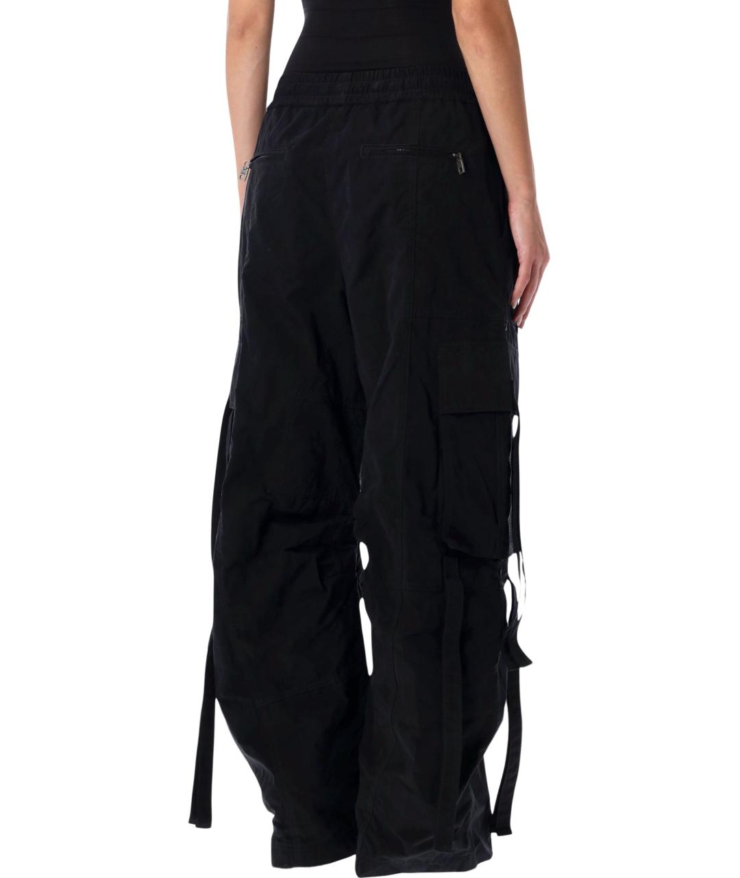 DOLCE&GABBANA Черные хлопковые брюки широкие, фото 3