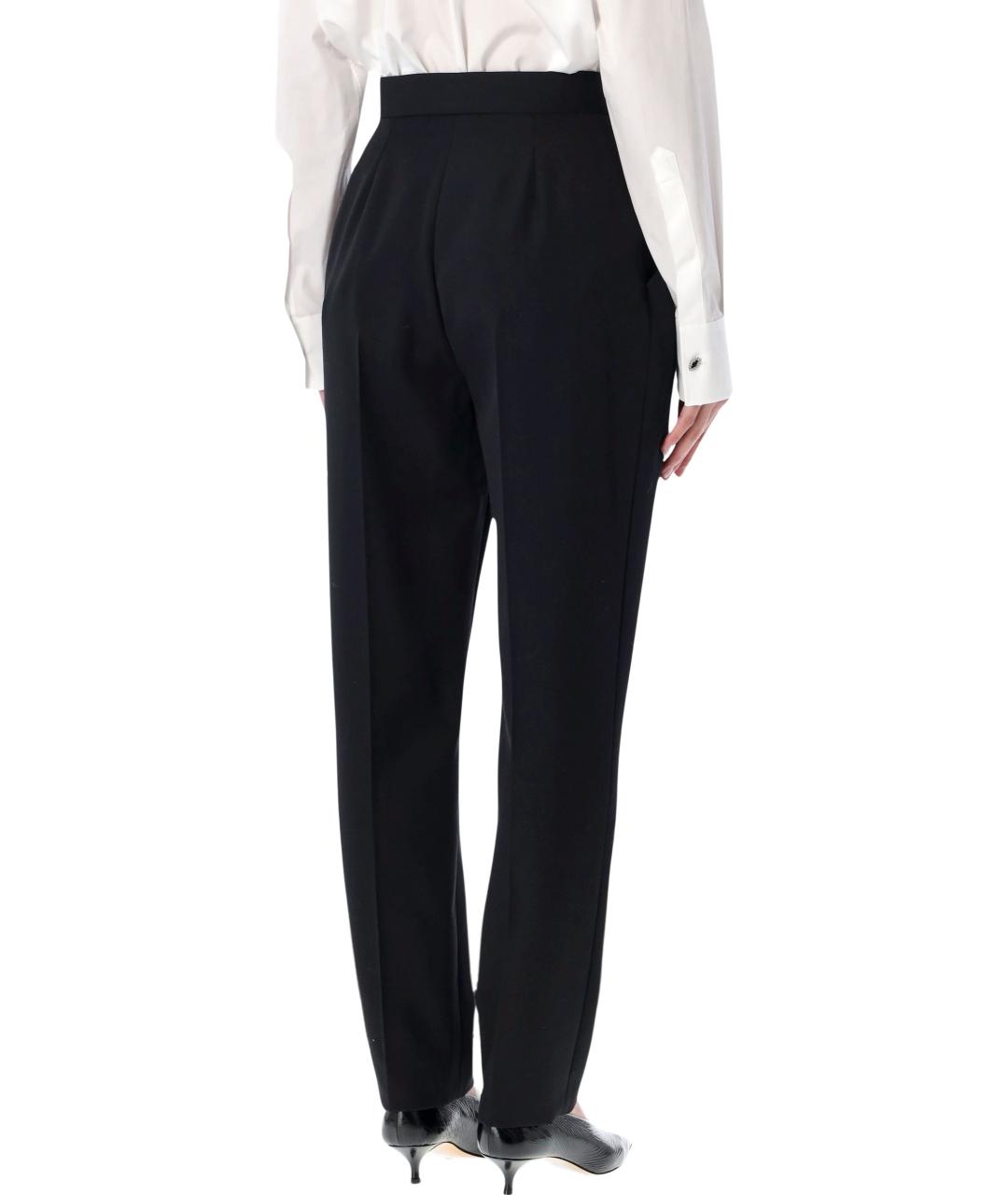 BALMAIN Черные шерстяные прямые брюки, фото 2