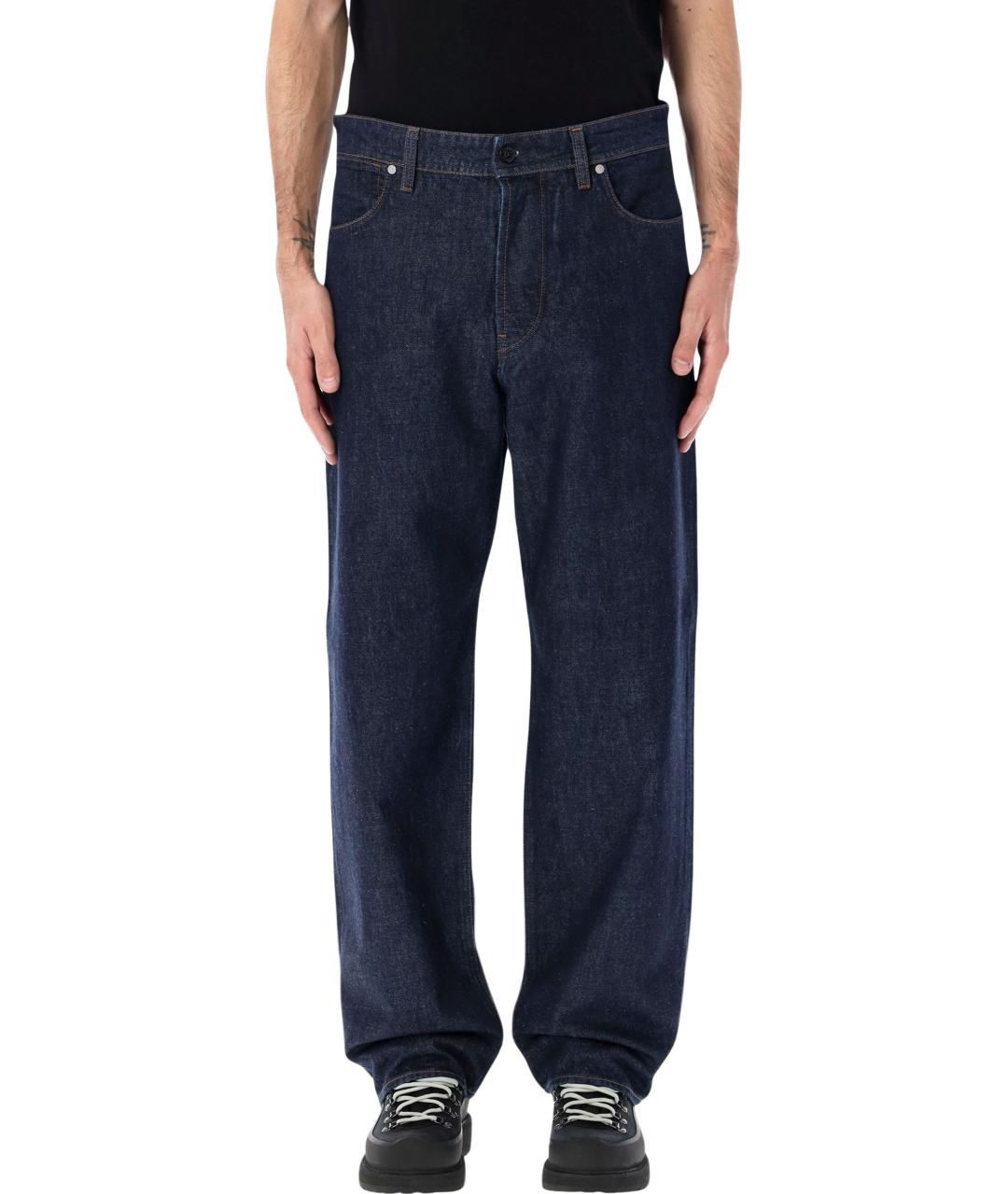 STONE ISLAND Синие хлопковые прямые джинсы, фото 4
