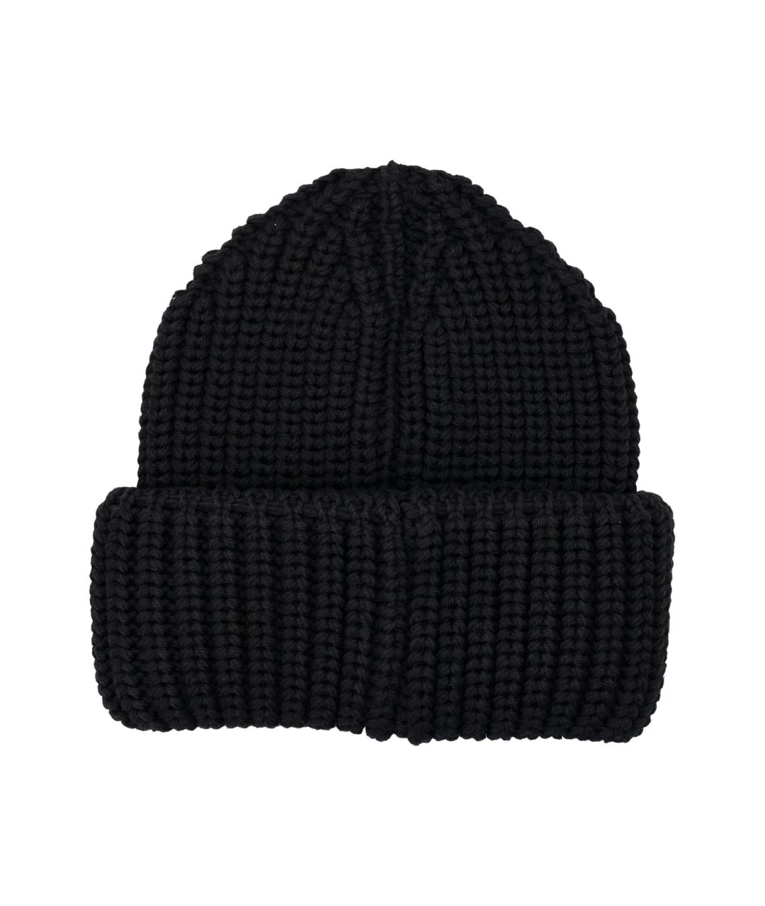 MONCLER GRENOBLE Черная шерстяная шапка, фото 2