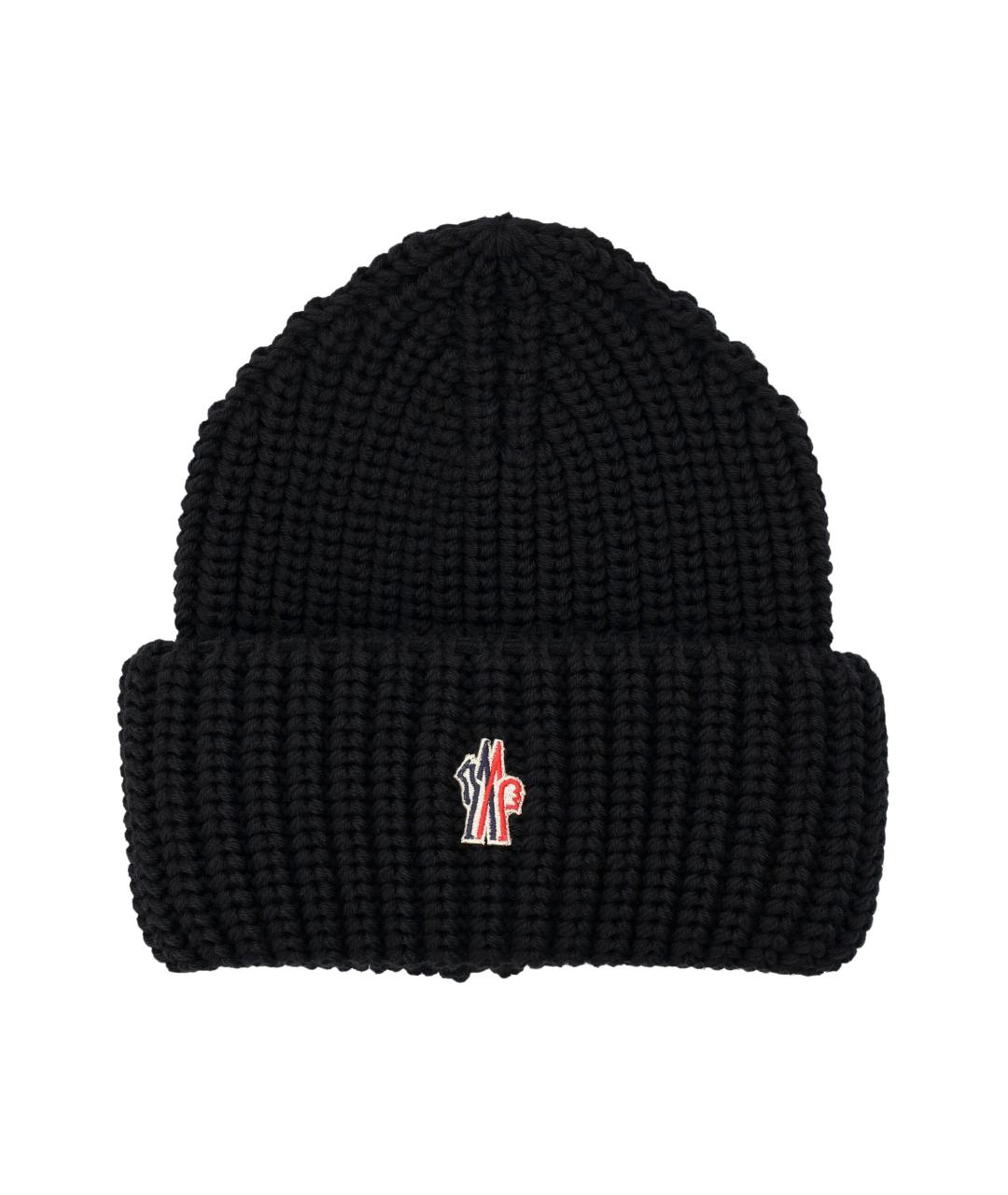MONCLER GRENOBLE Черная шерстяная шапка, фото 1