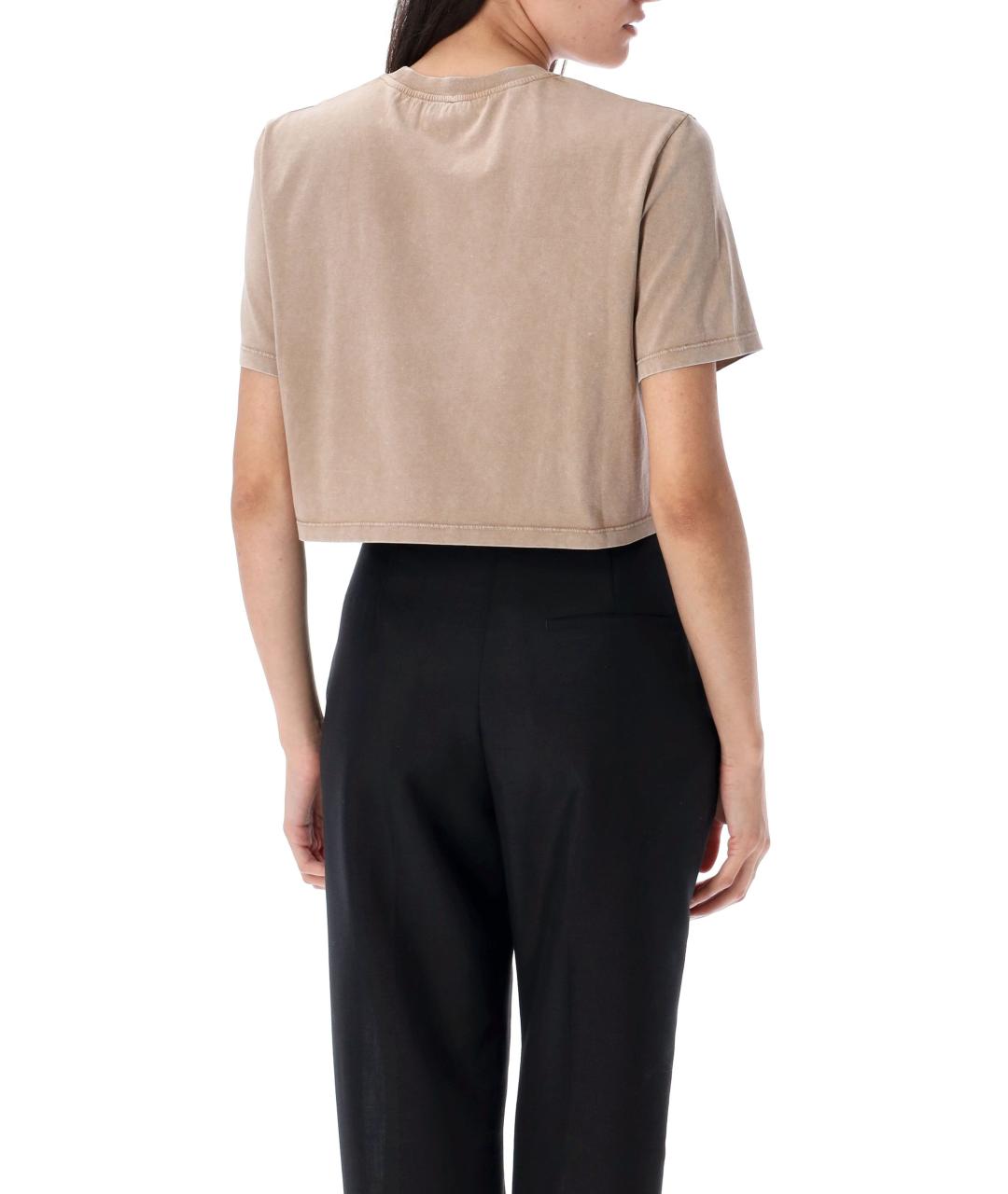 FENDI Бежевая хлопковая футболка, фото 3