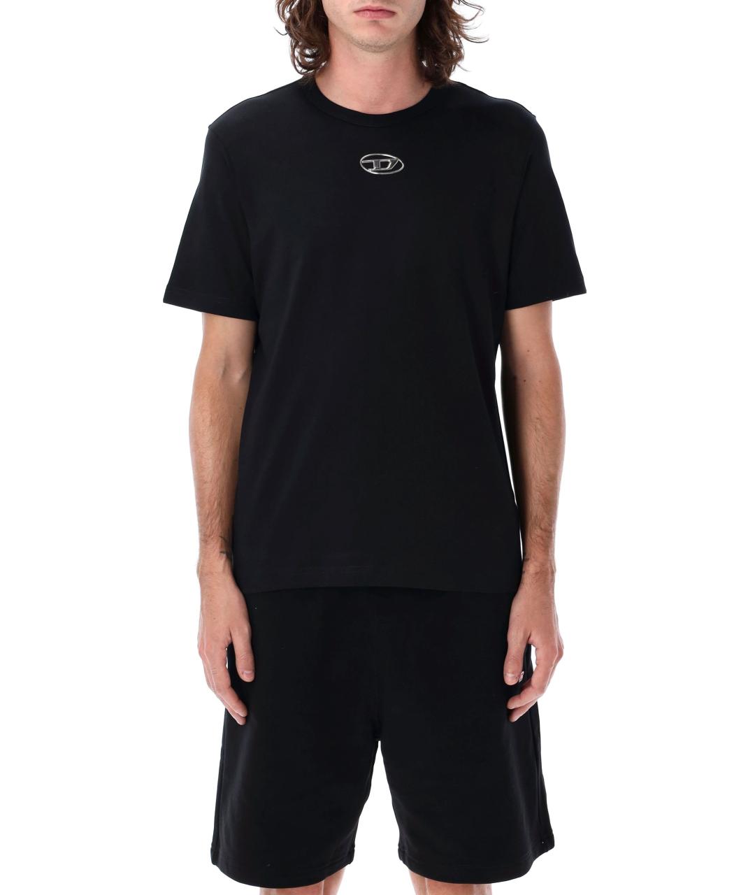 DIESEL Черная хлопковая футболка, фото 2