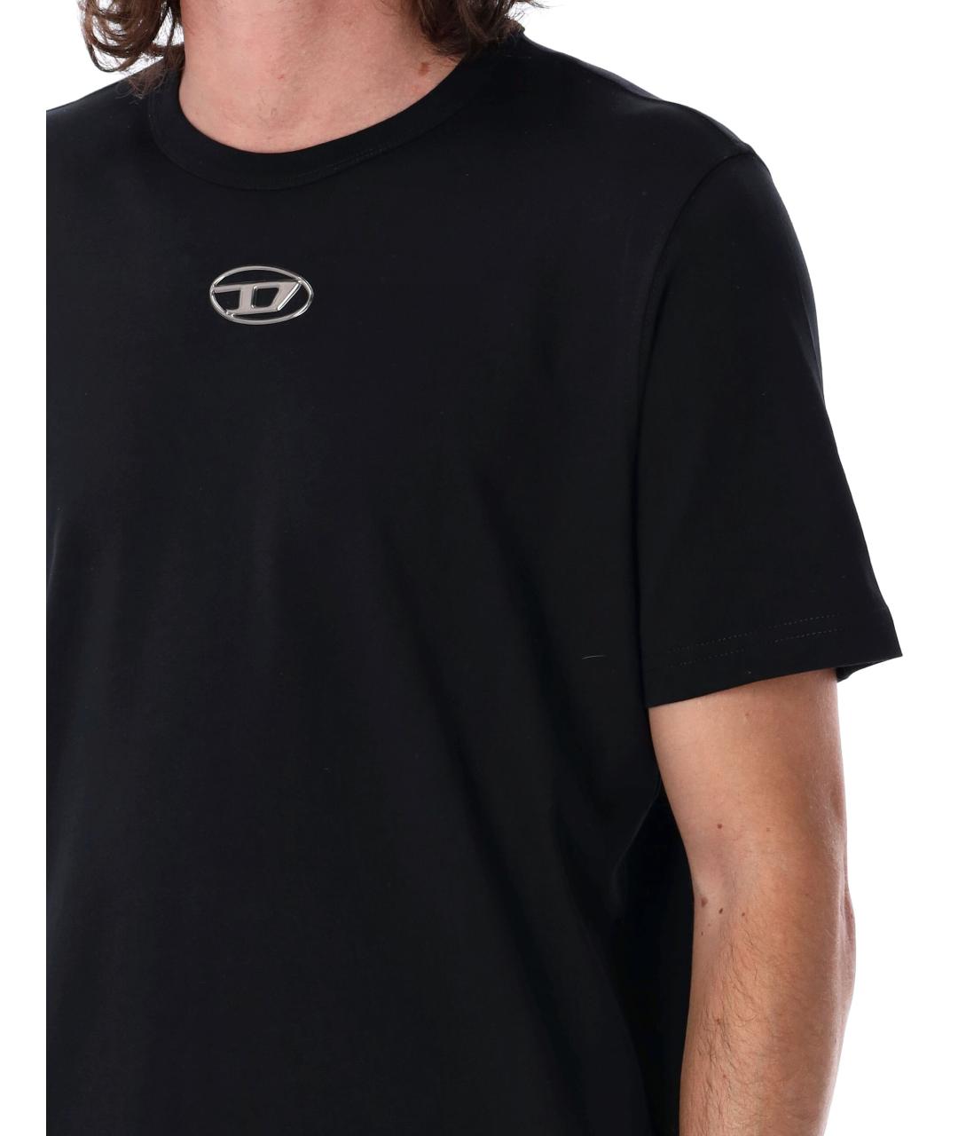 DIESEL Черная хлопковая футболка, фото 4