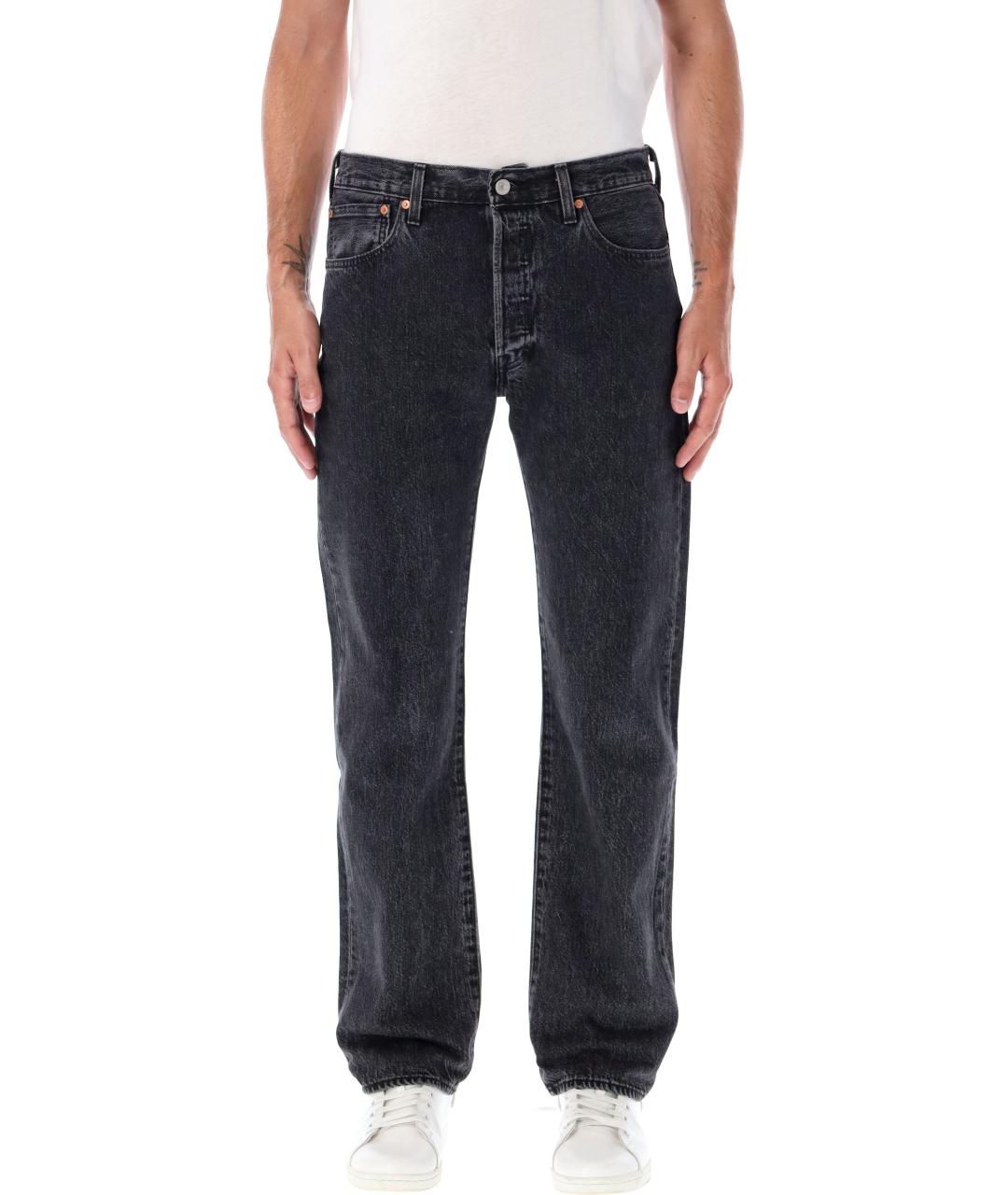 LEVI'S Серые хлопковые прямые джинсы, фото 2