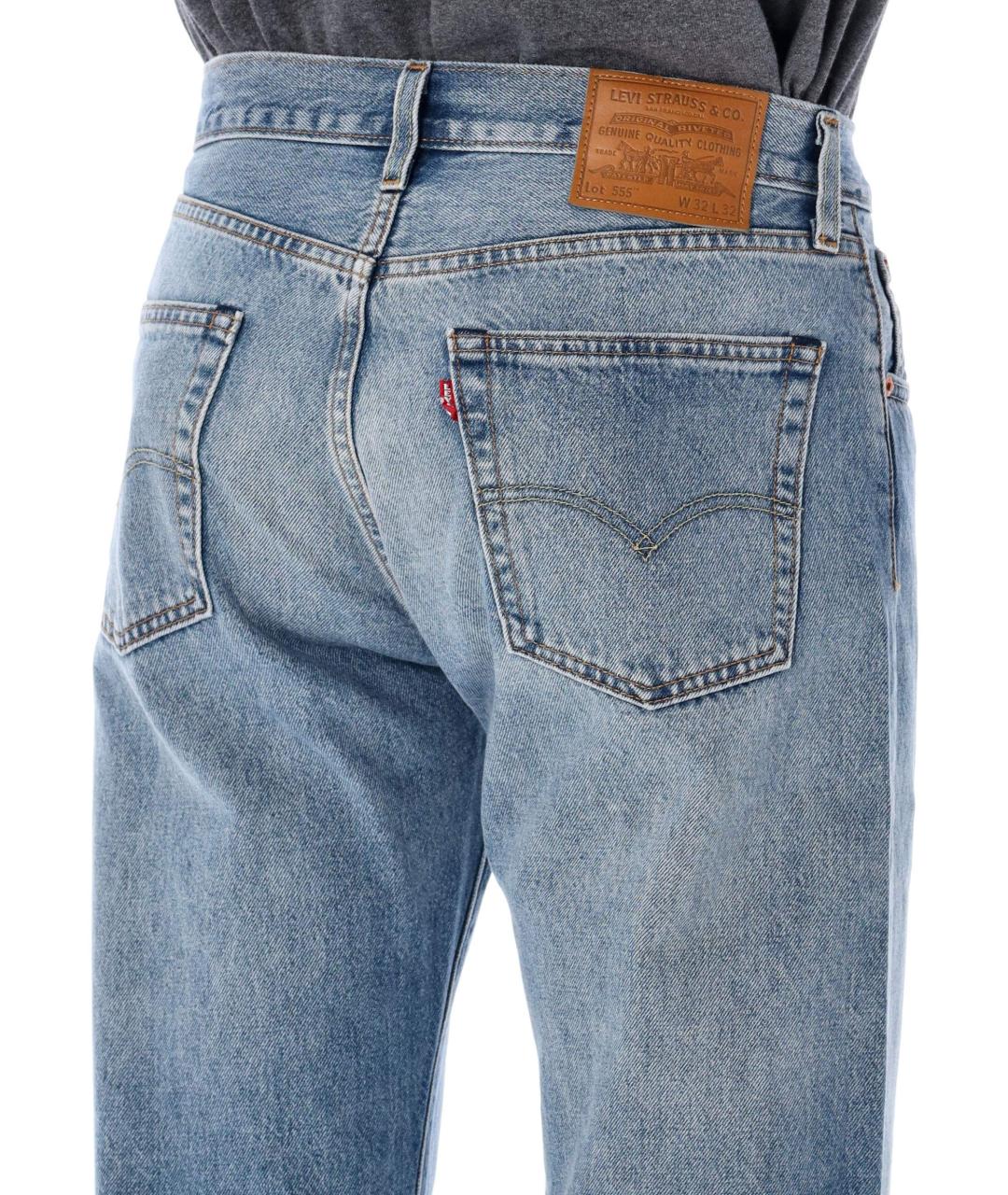 LEVI'S Синие хлопковые прямые джинсы, фото 3