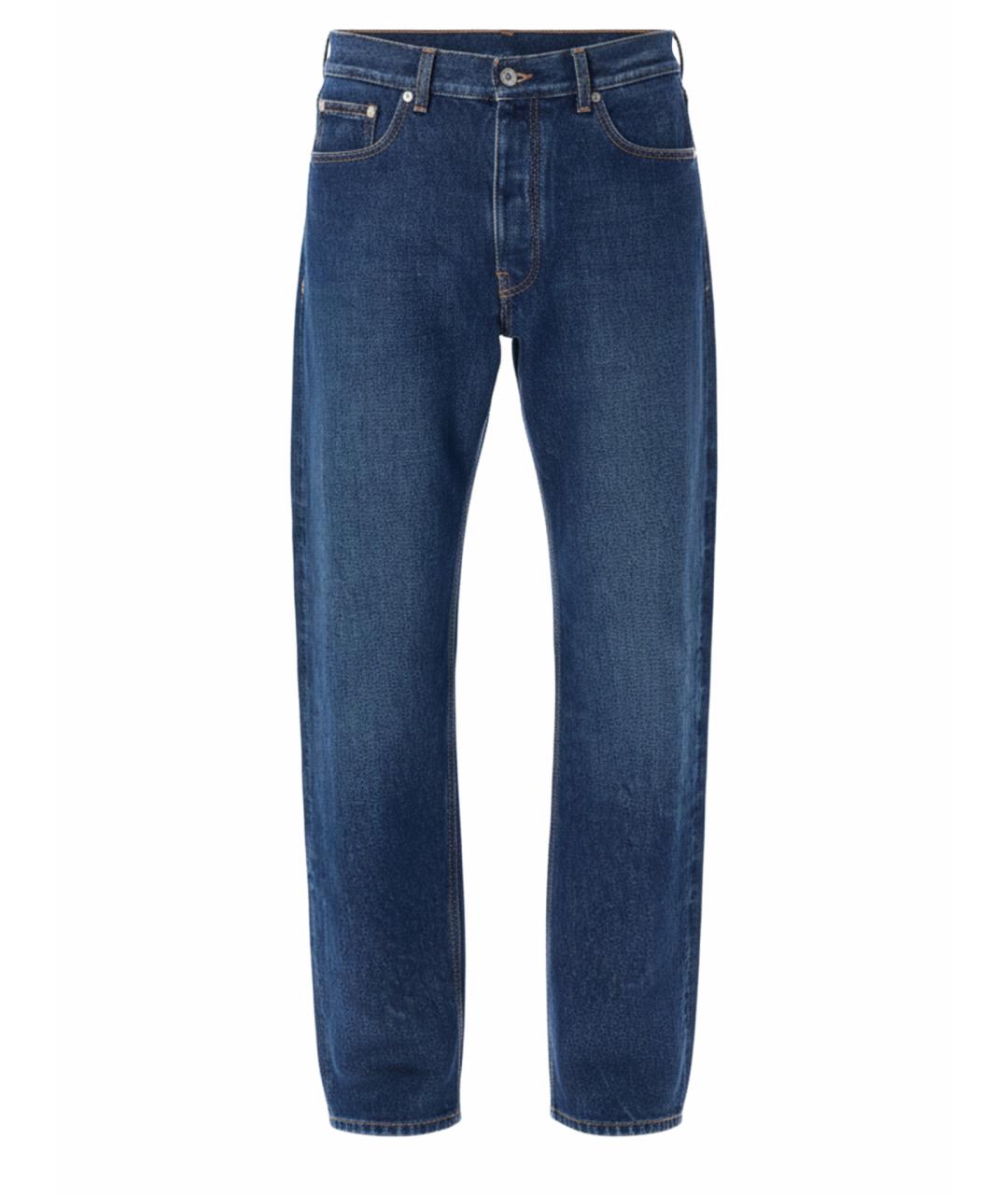 OFF-WHITE Синие хлопковые прямые джинсы, фото 1