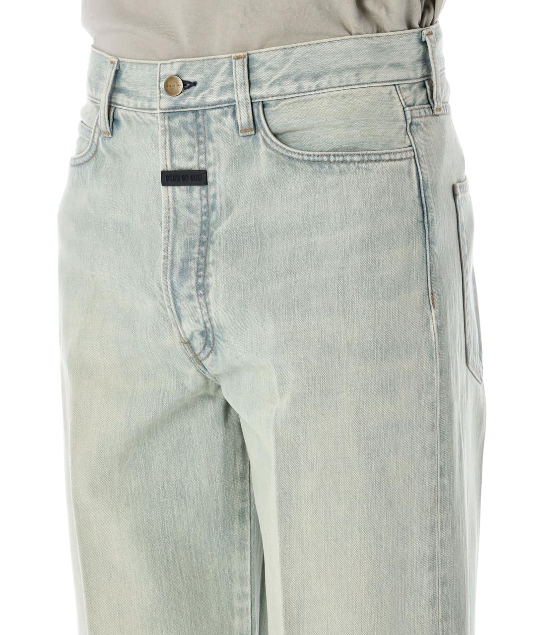 FEAR OF GOD Голубые хлопковые прямые джинсы, фото 4