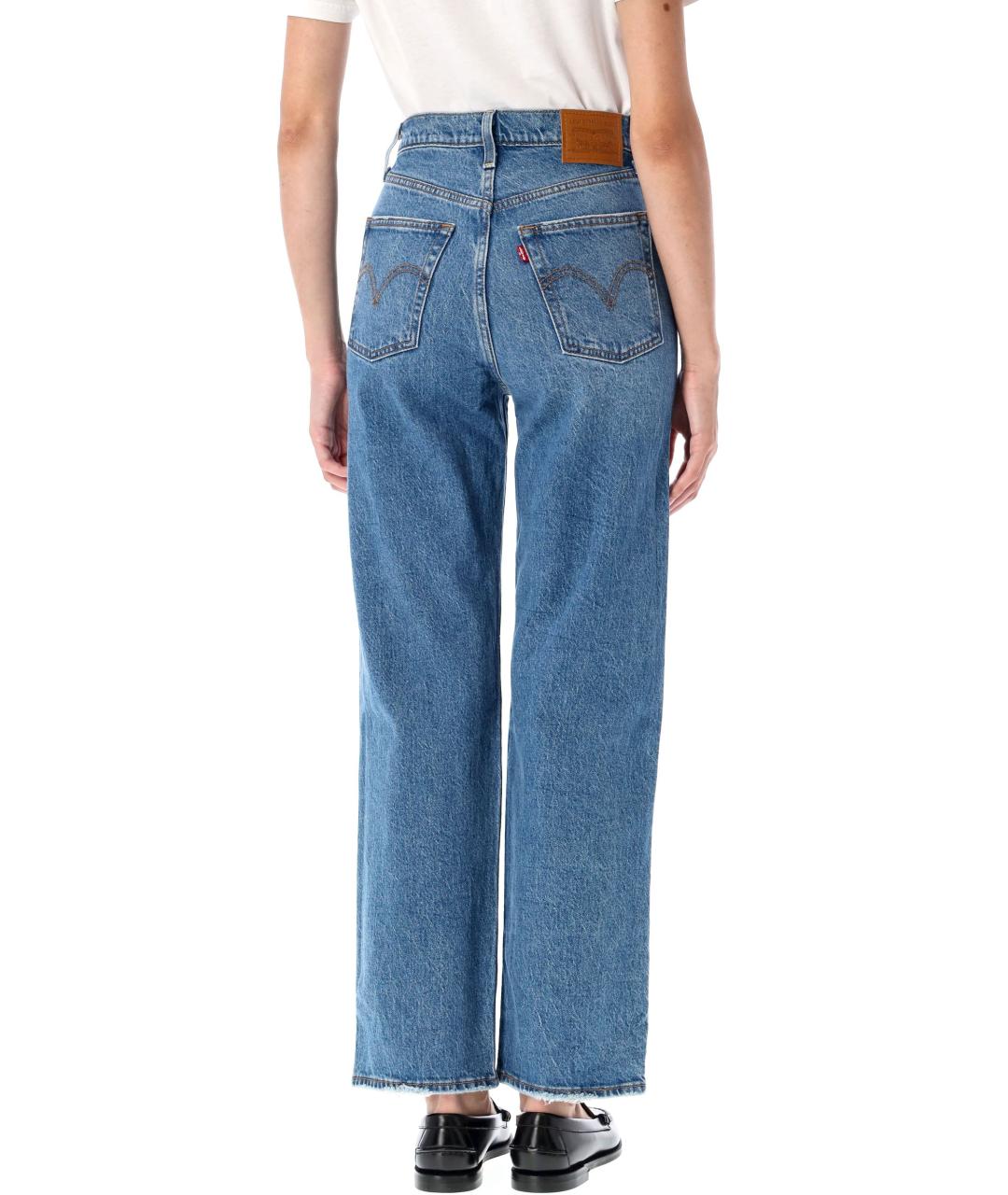 LEVI'S Голубые хлопковые прямые джинсы, фото 2