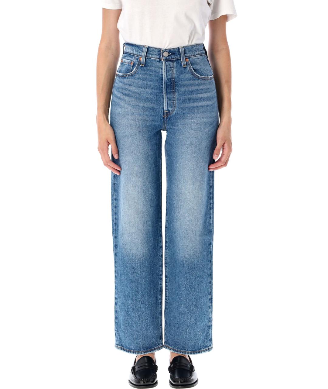 LEVI'S Голубые хлопковые прямые джинсы, фото 4