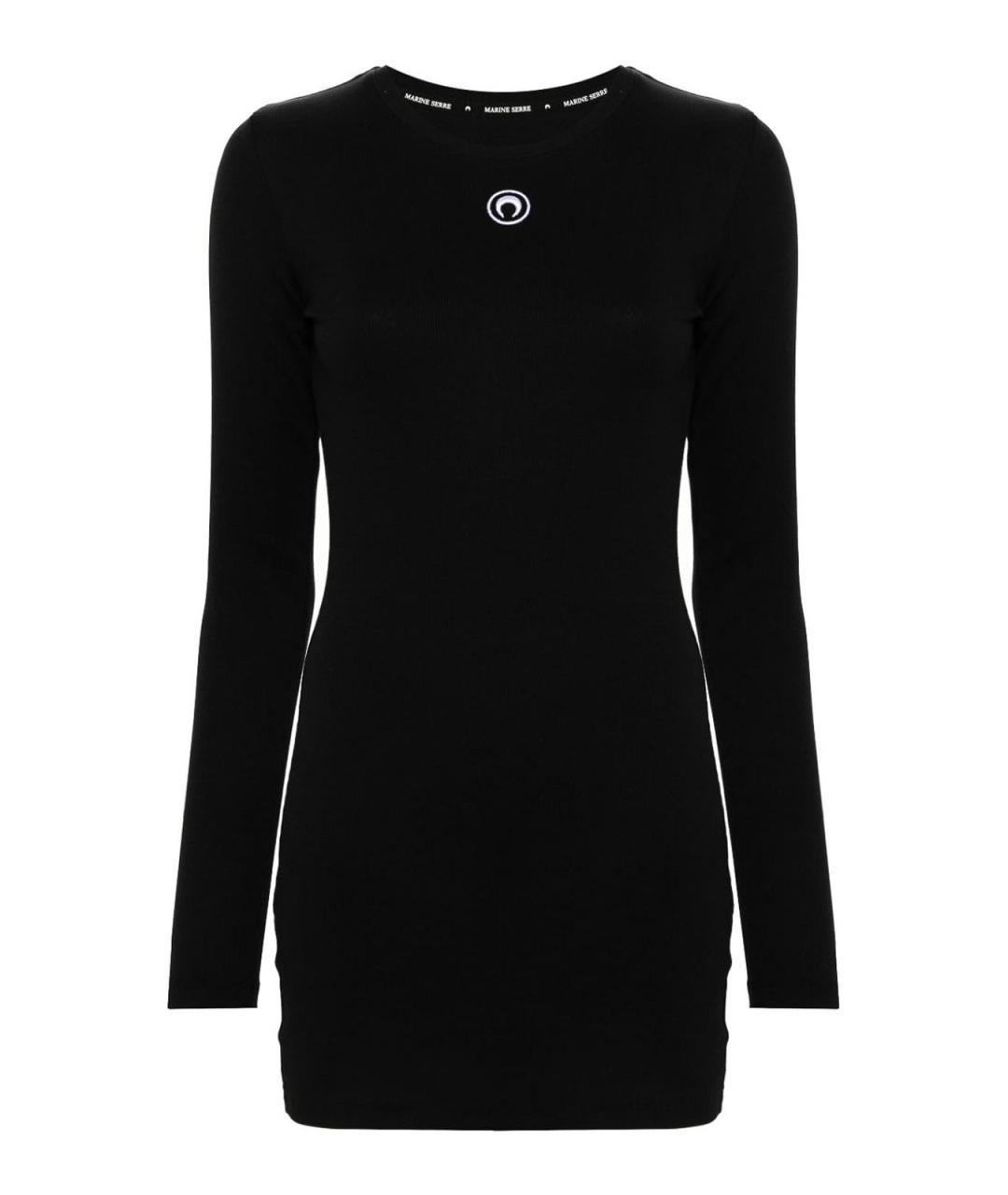 MARINE SERRE Черное хлопковое повседневное платье, фото 1