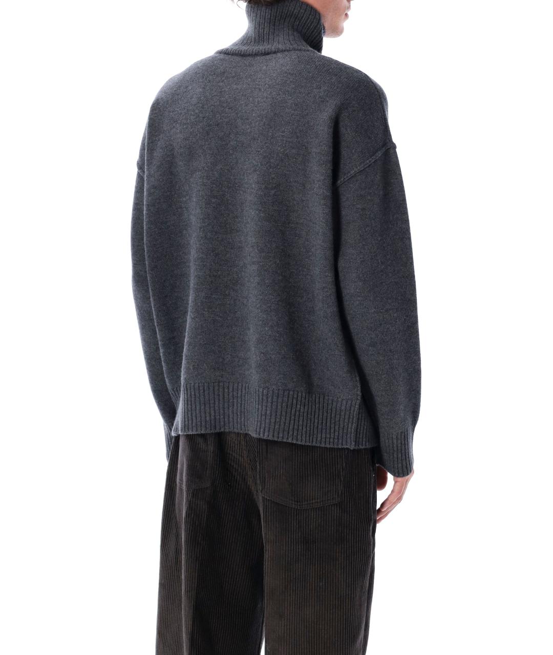 Ami Paris Серый шерстяной джемпер / свитер, фото 3