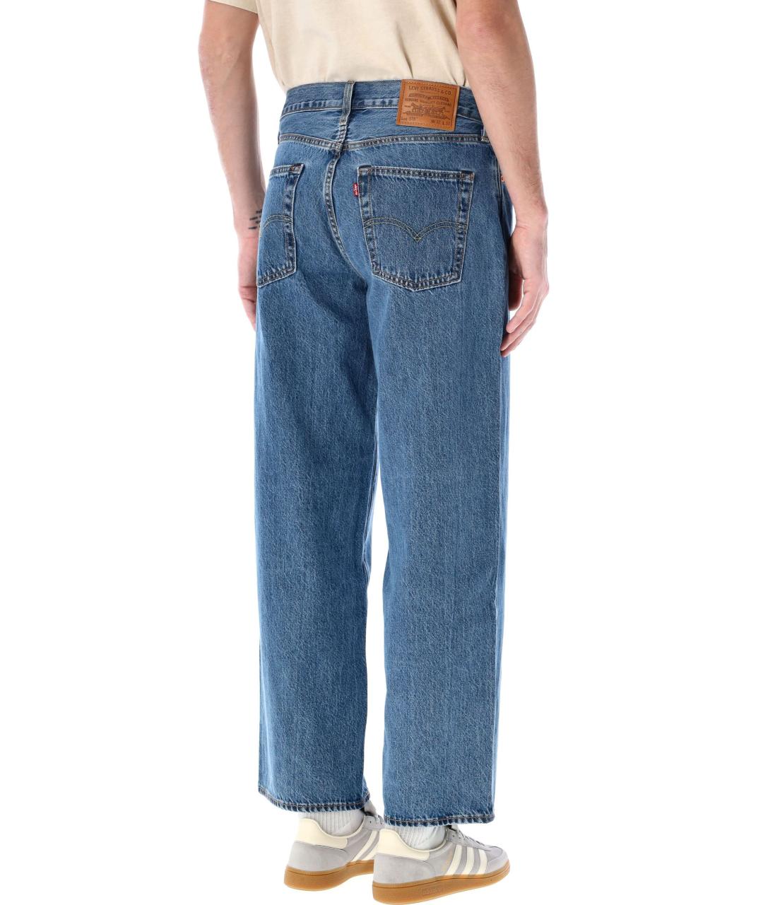 LEVI'S Синие хлопковые прямые джинсы, фото 2