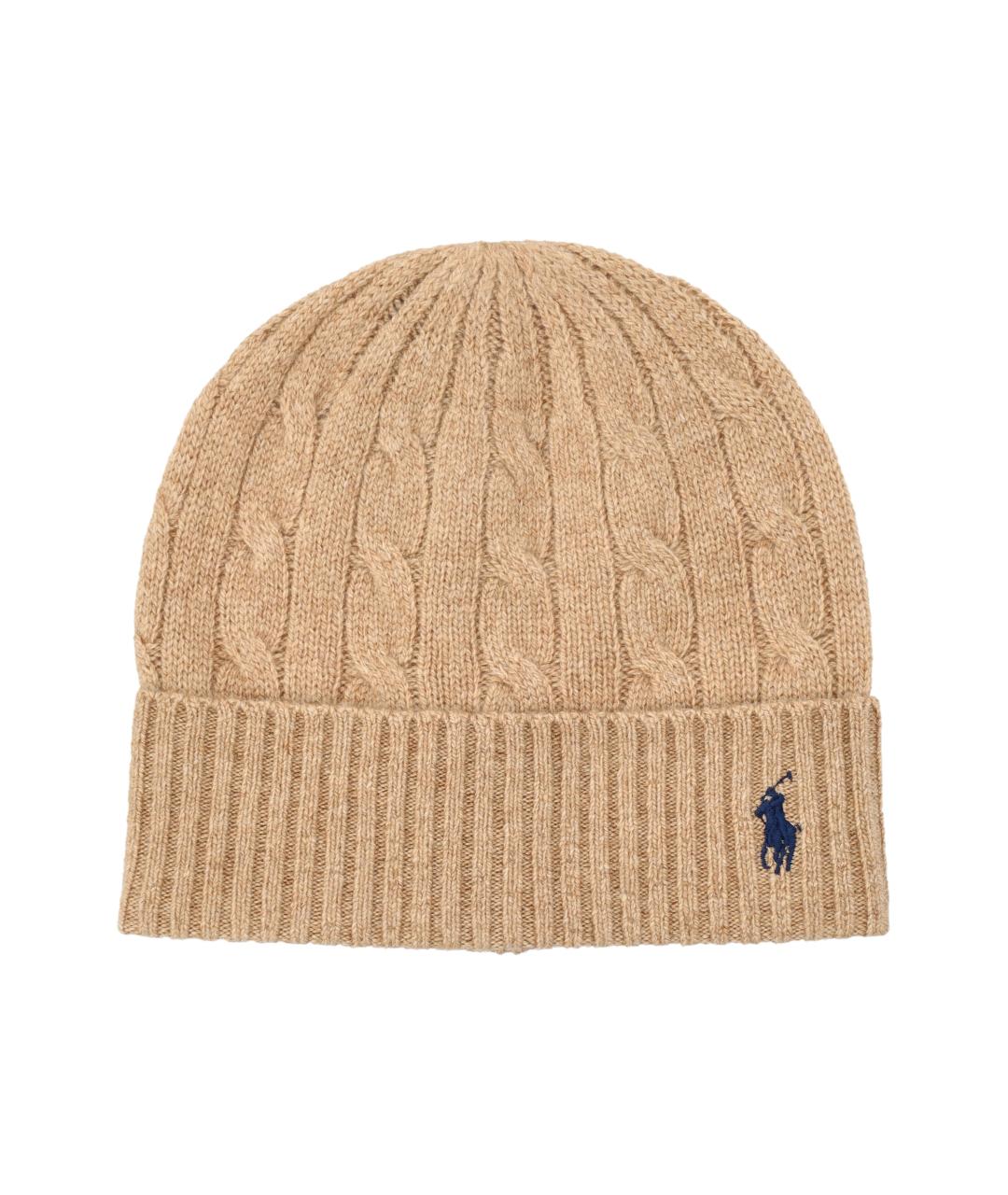 POLO RALPH LAUREN Коричневая шерстяная шапка, фото 1