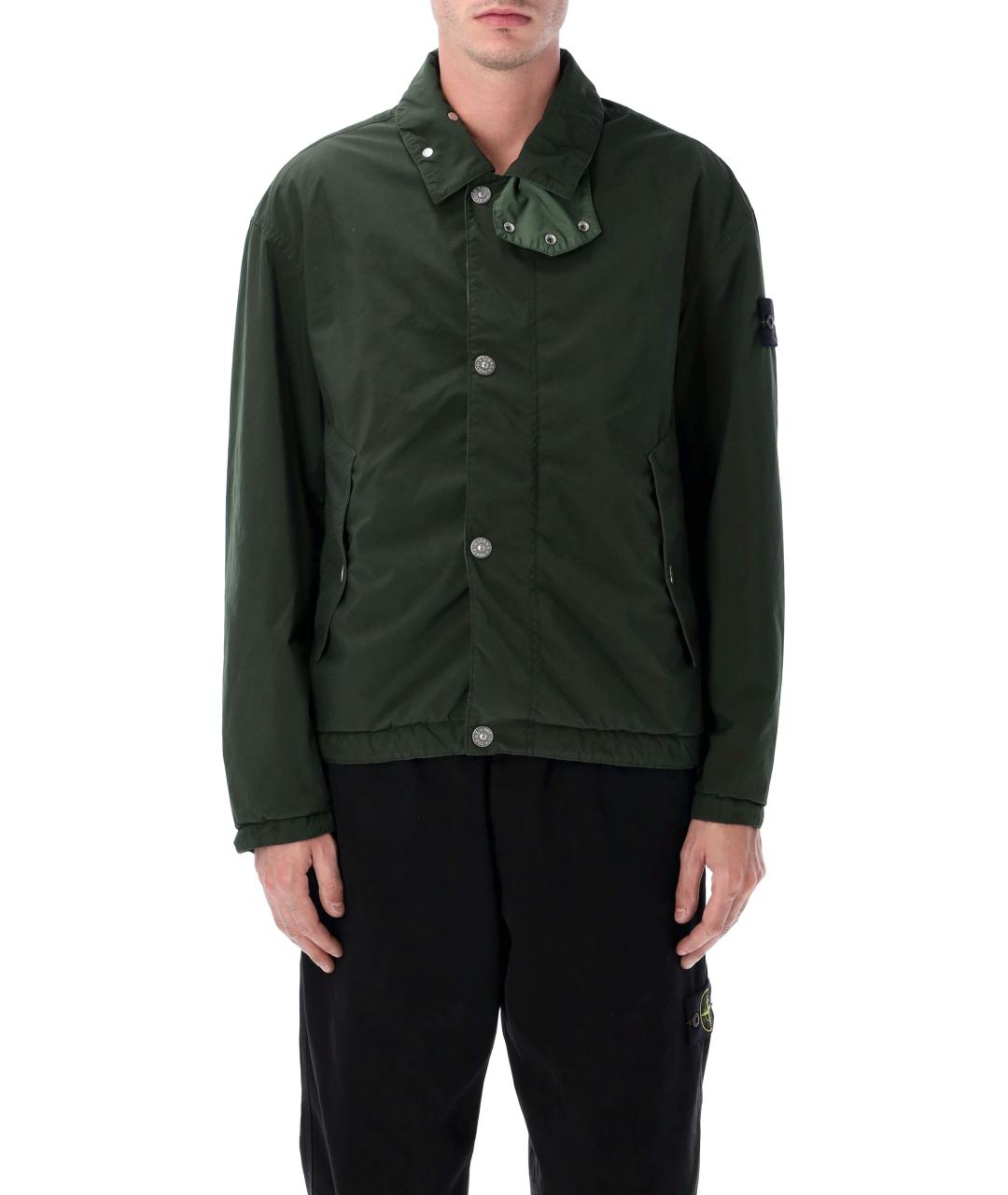 STONE ISLAND Зеленая полиэстеровая куртка, фото 4