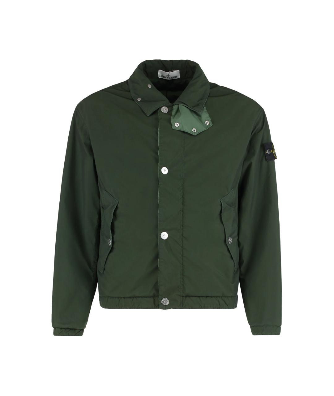 STONE ISLAND Зеленая полиэстеровая куртка, фото 1