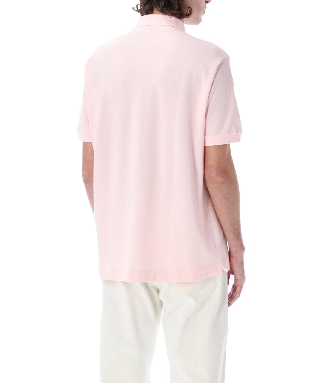 LACOSTE Розовое хлопковое поло с коротким рукавом, фото 3