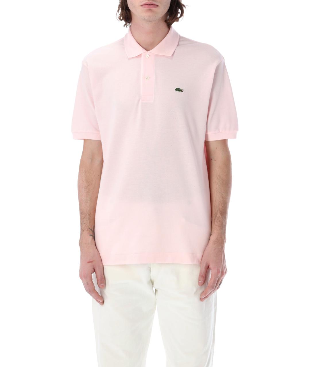 LACOSTE Розовое хлопковое поло с коротким рукавом, фото 2