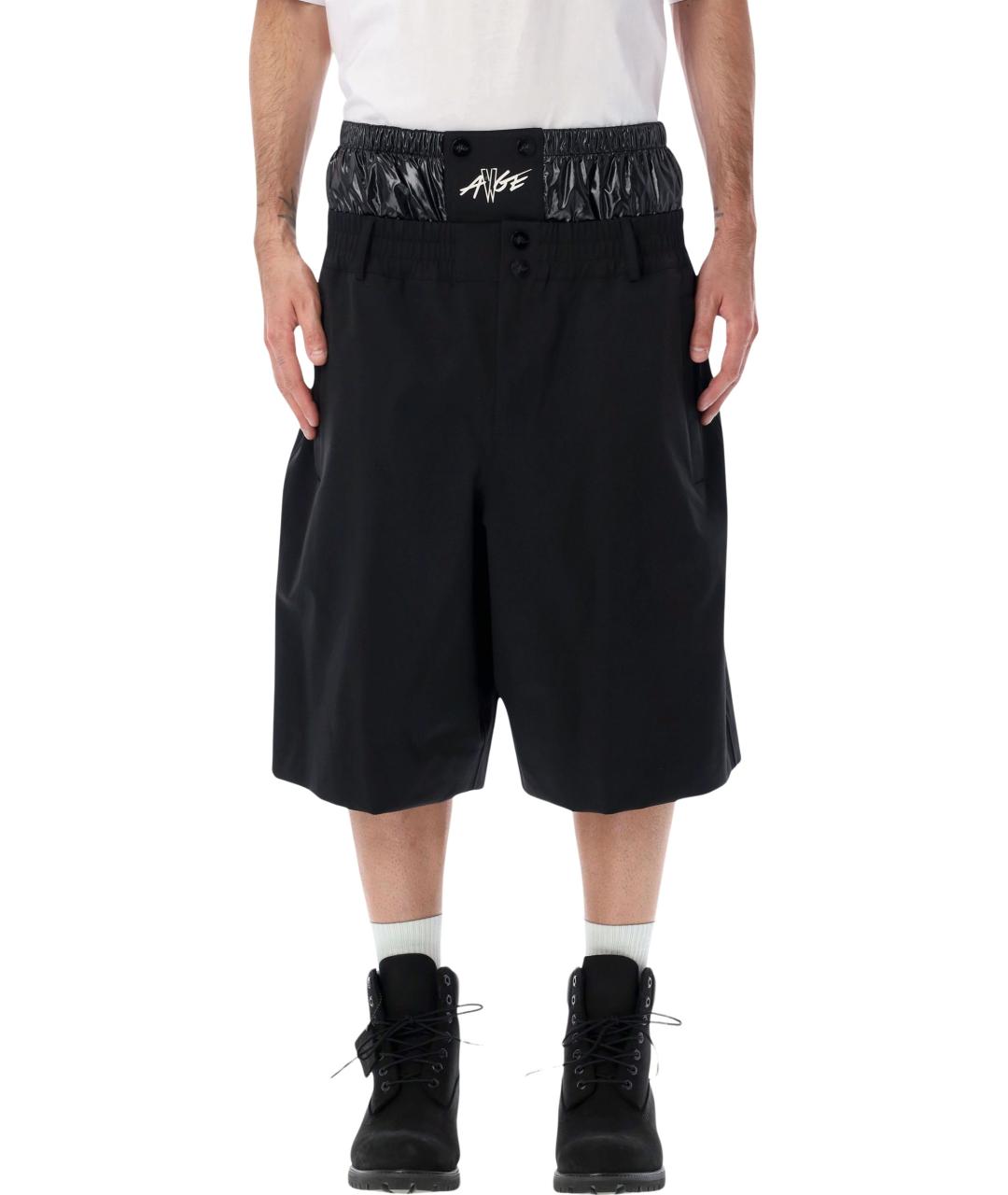 MONCLER Черные полиамидовые шорты, фото 2