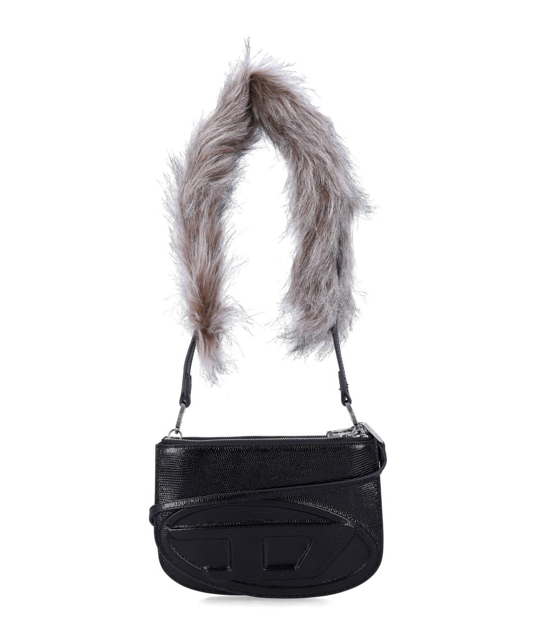 DIESEL Черная кожаная сумка через плечо, фото 1