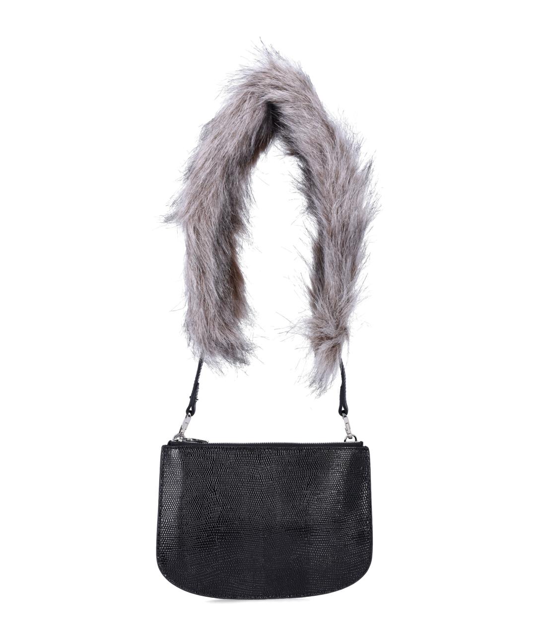 DIESEL Черная кожаная сумка через плечо, фото 3