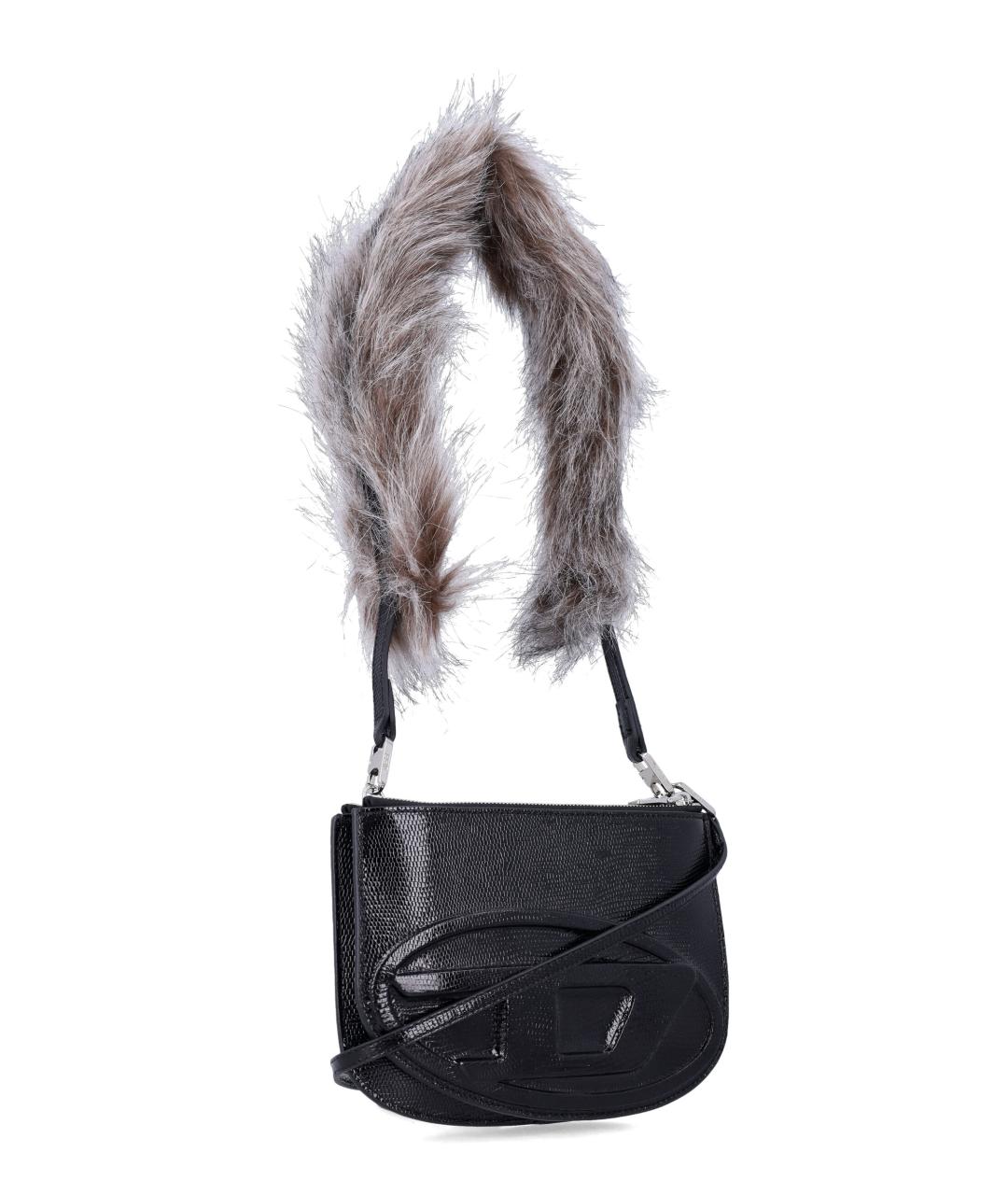 DIESEL Черная кожаная сумка через плечо, фото 2