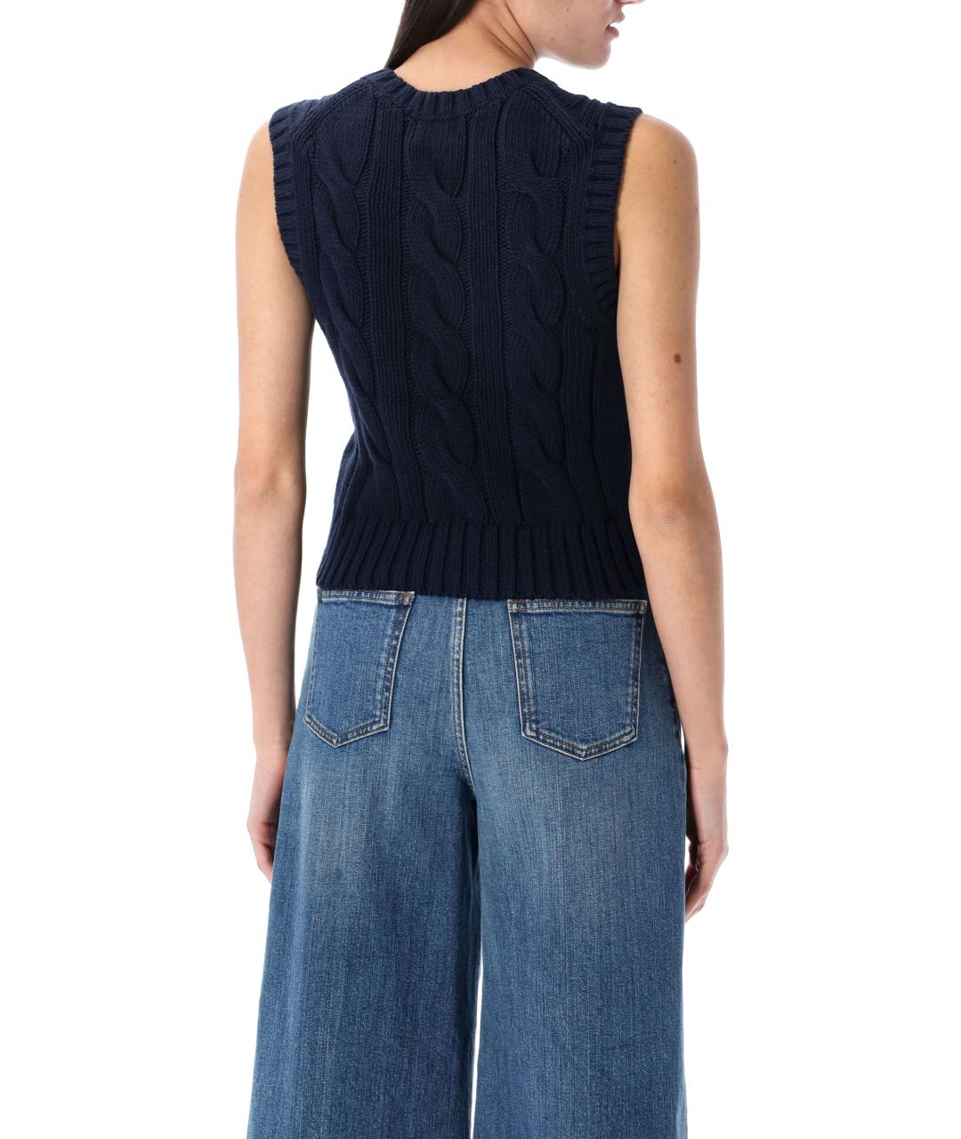 POLO RALPH LAUREN Темно-синяя хлопковая жилетка, фото 3