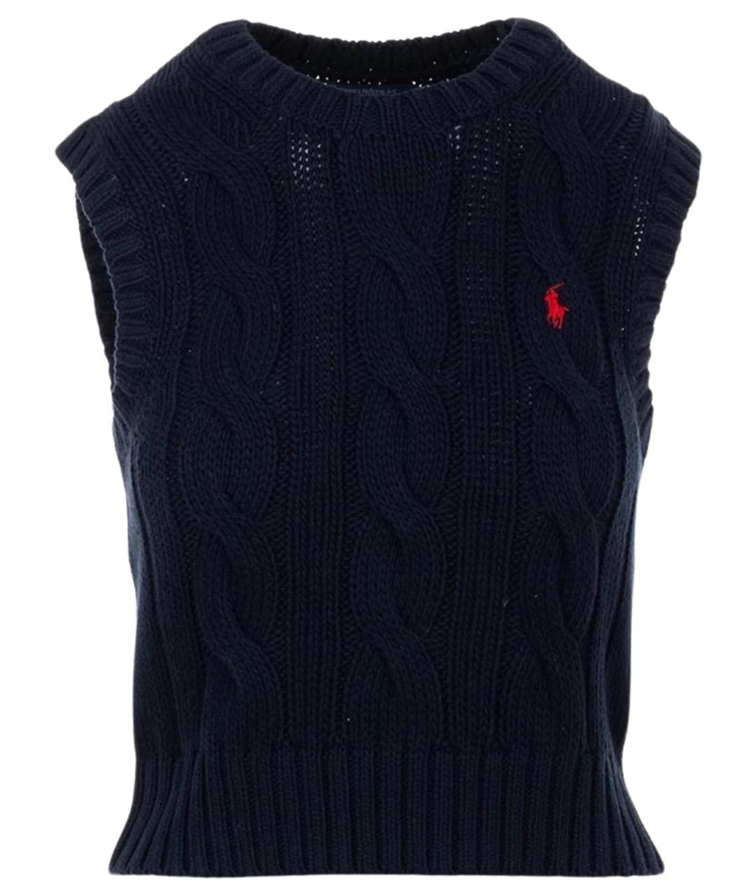 POLO RALPH LAUREN Темно-синяя хлопковая жилетка, фото 1