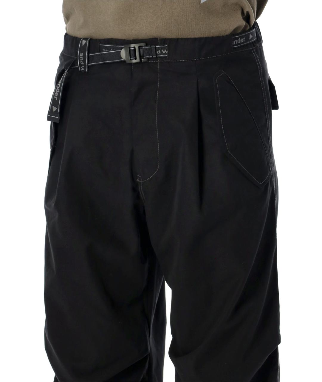 AND WANDER Черные полиэстеровые повседневные брюки, фото 3