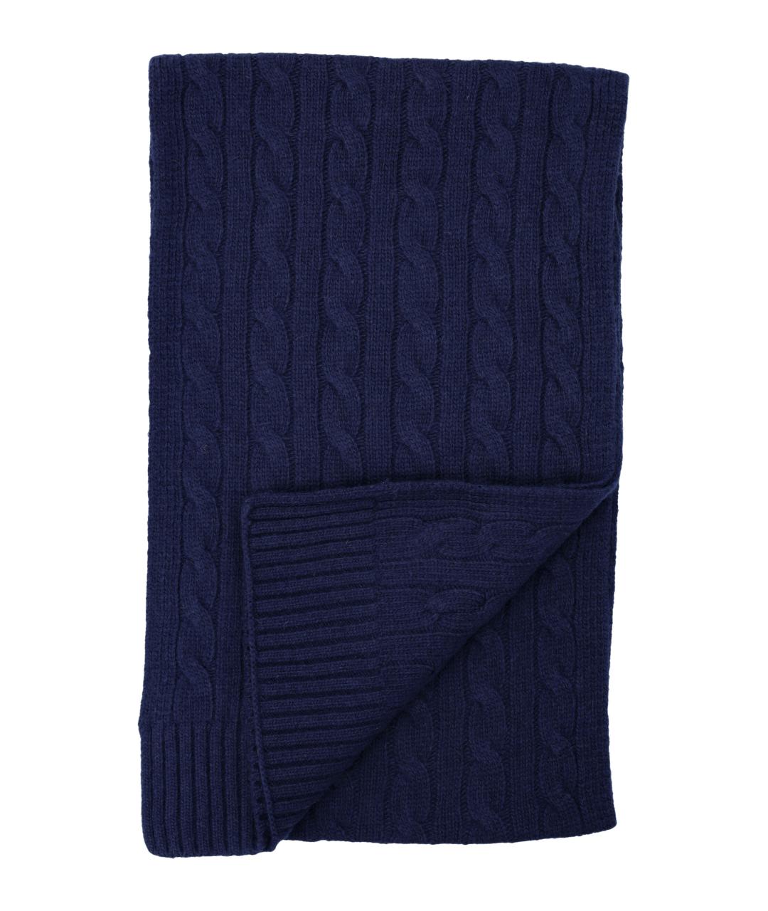 POLO RALPH LAUREN Синий шерстяной шарф, фото 2