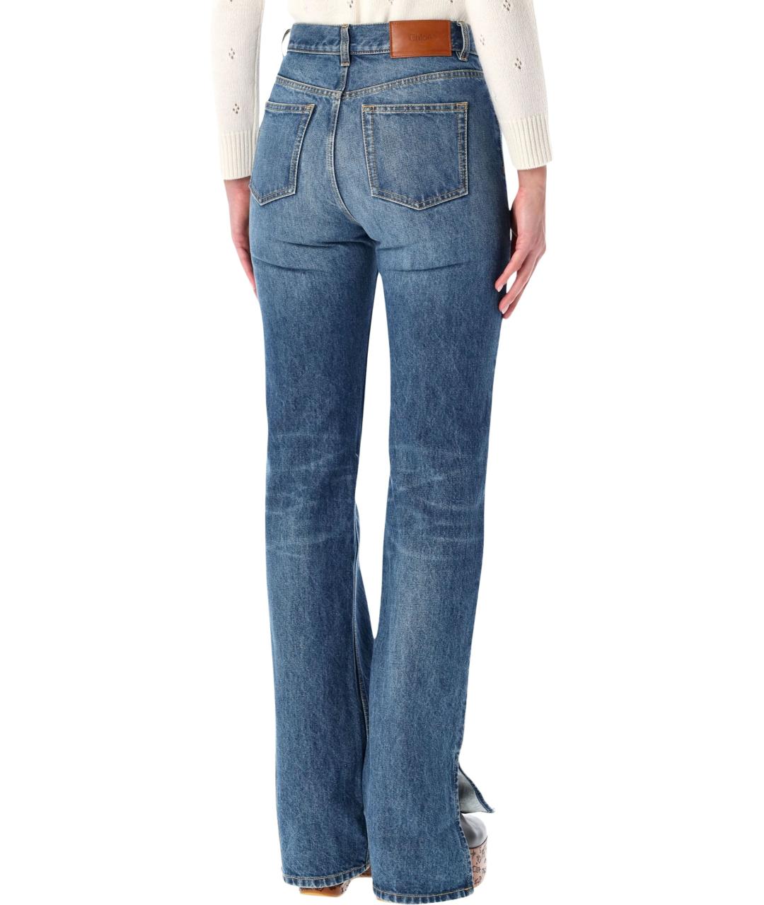 CHLOE Голубые хлопковые прямые джинсы, фото 2