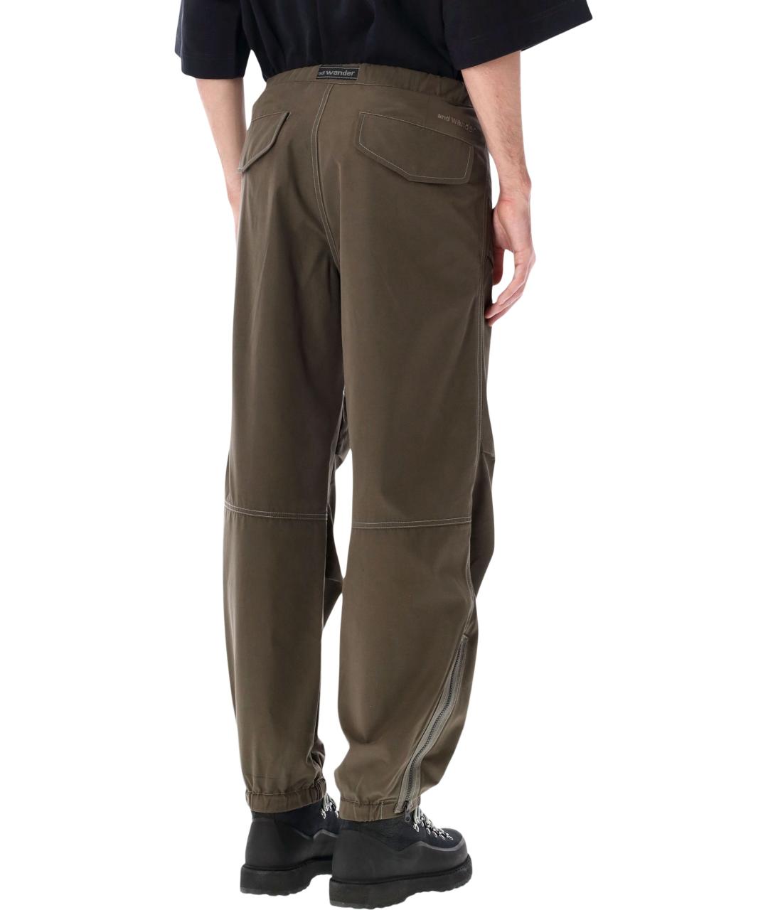 AND WANDER Хаки полиэстеровые повседневные брюки, фото 2