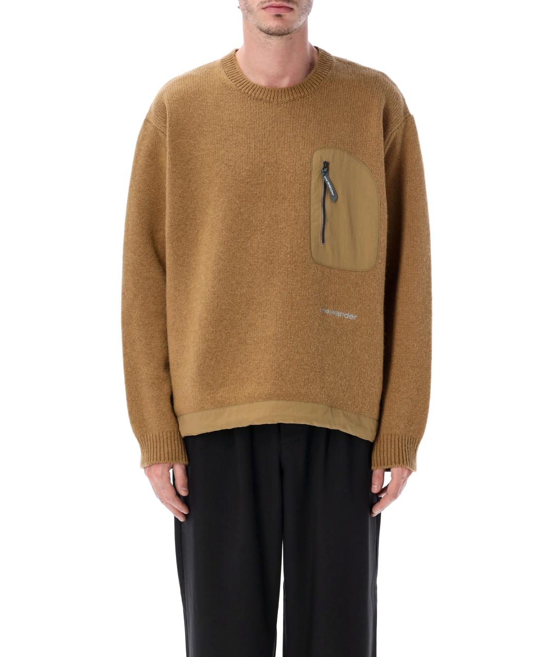 AND WANDER Бежевый шерстяной джемпер / свитер, фото 4