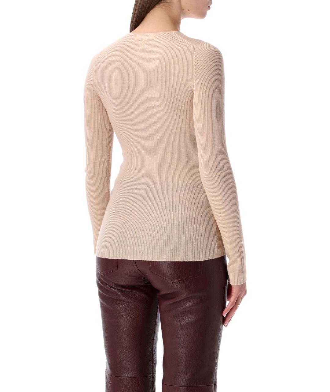 CHLOE Бежевый шерстяной джемпер / свитер, фото 3