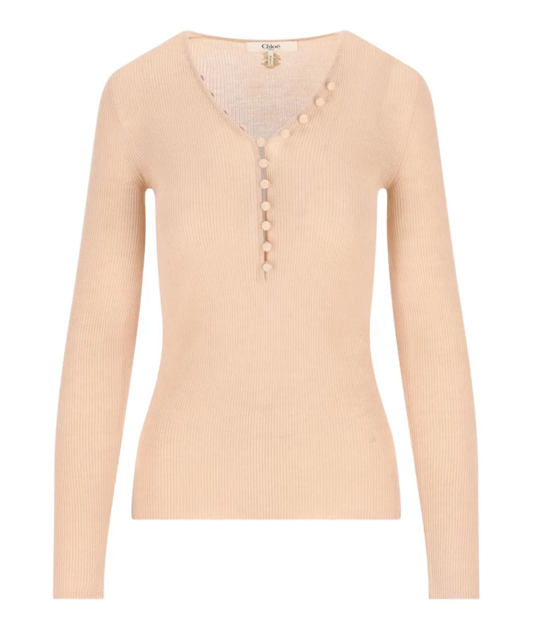 CHLOE Бежевый шерстяной джемпер / свитер, фото 1