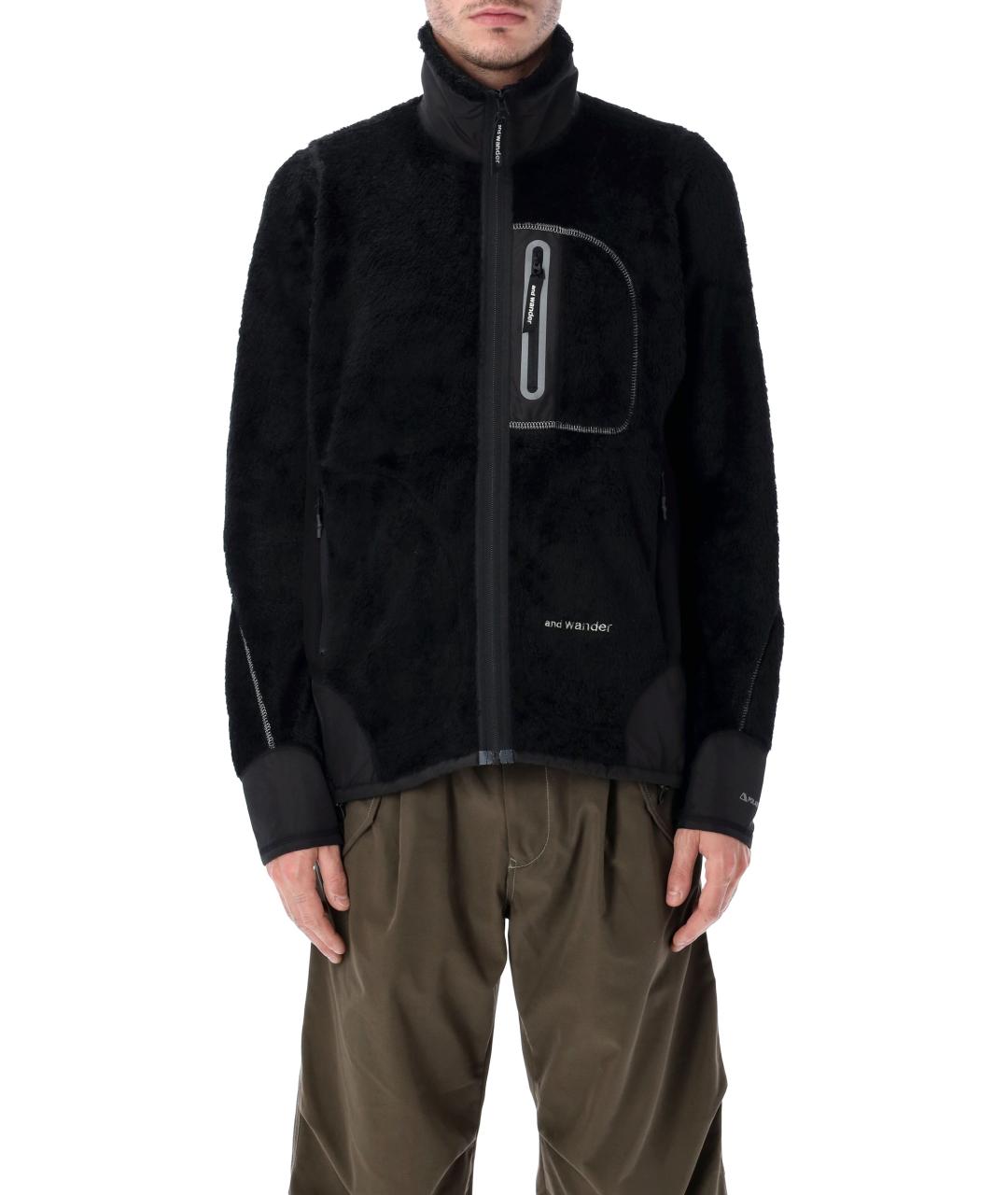 AND WANDER Черная полиэстеровая куртка, фото 4