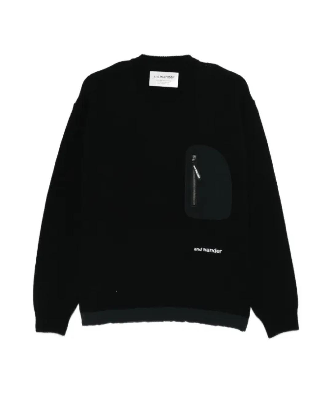 AND WANDER Черный шерстяной джемпер / свитер, фото 1
