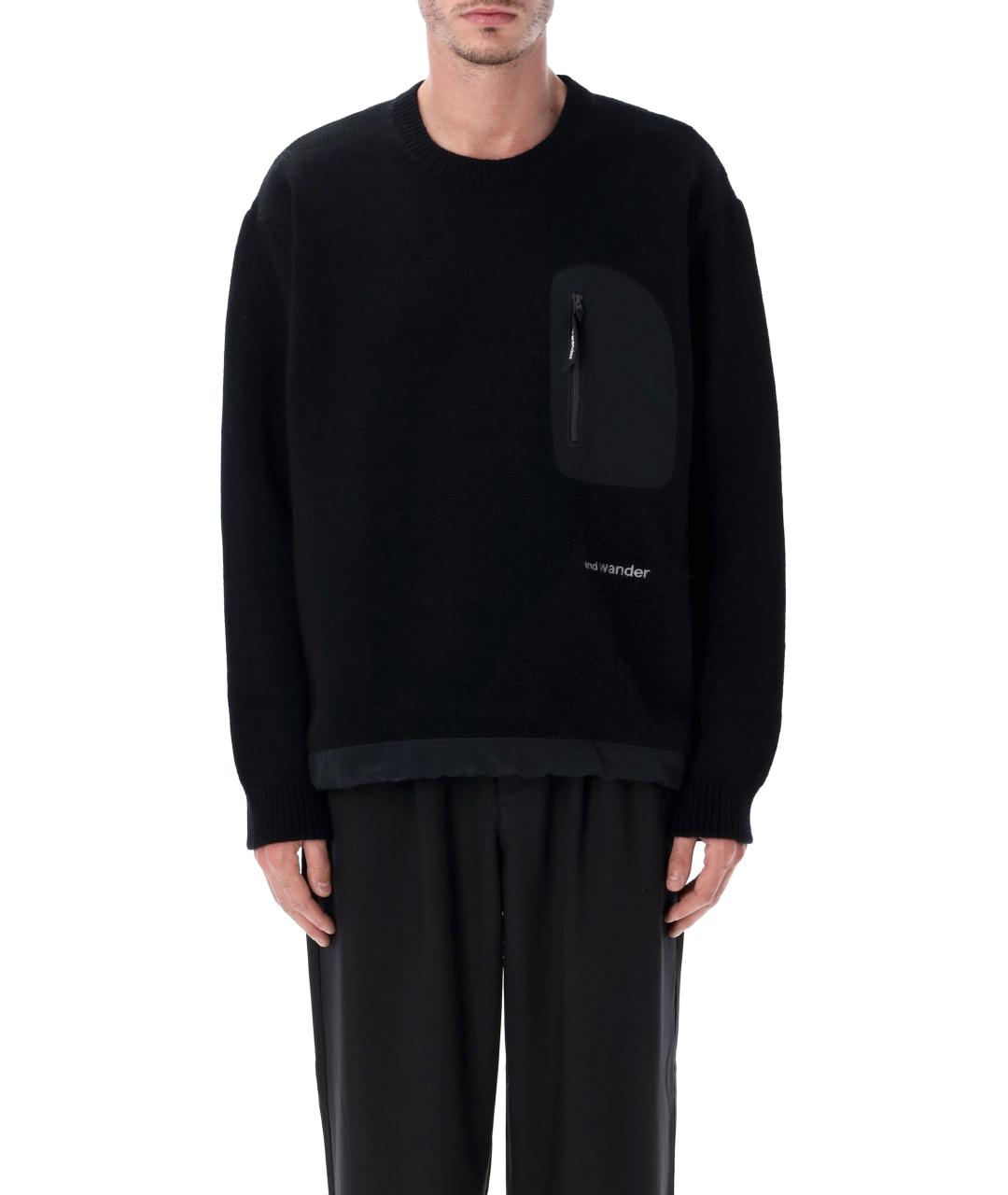 AND WANDER Черный шерстяной джемпер / свитер, фото 2