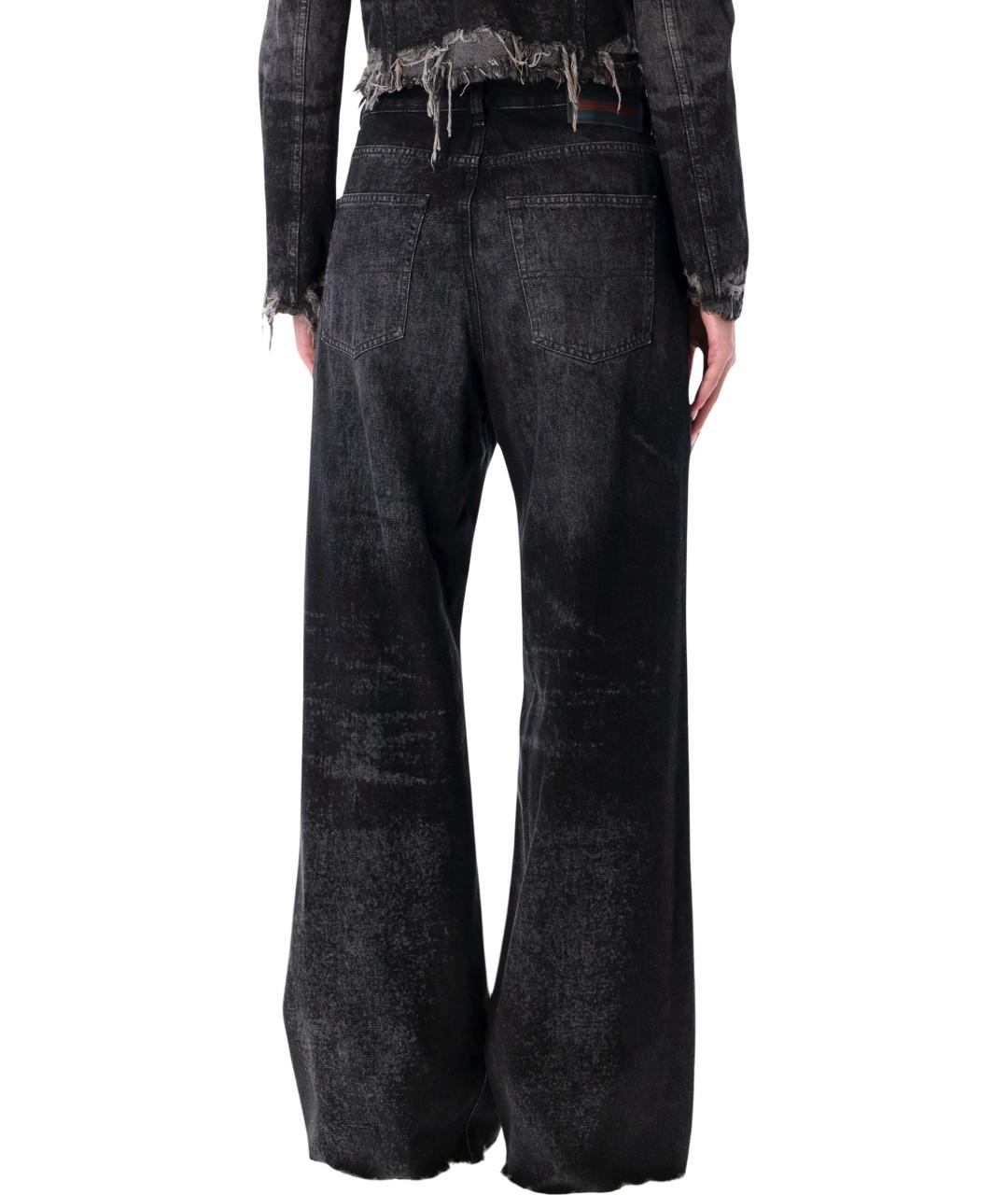 DIESEL Черные хлопковые прямые джинсы, фото 3