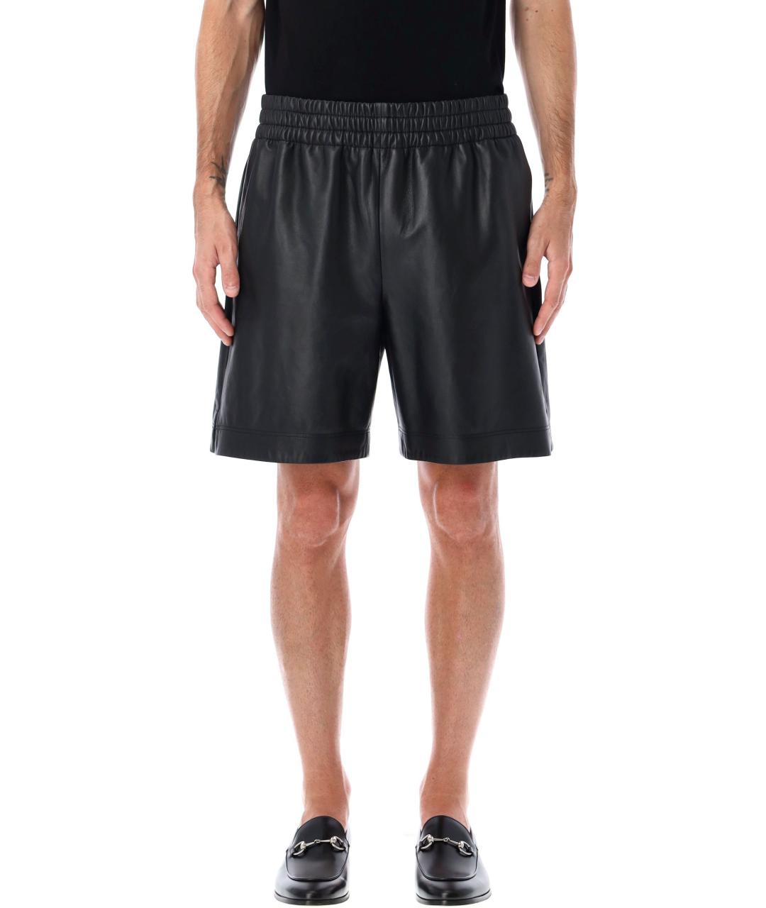 GUCCI Черные кожаные шорты, фото 2