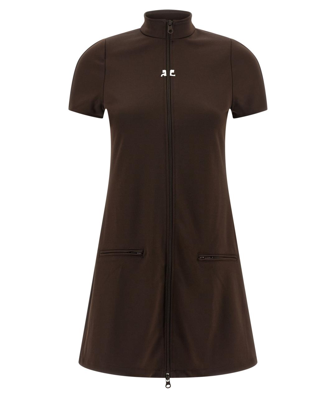 COURREGES Коричневое полиэстеровое повседневное платье, фото 1