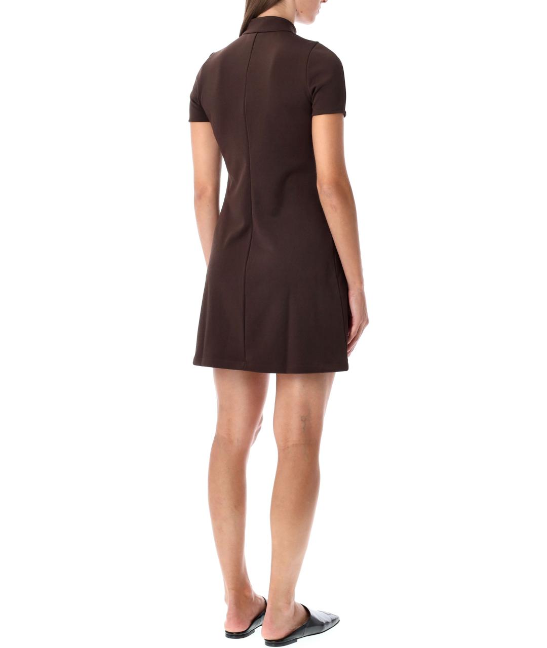COURREGES Коричневое полиэстеровое повседневное платье, фото 3
