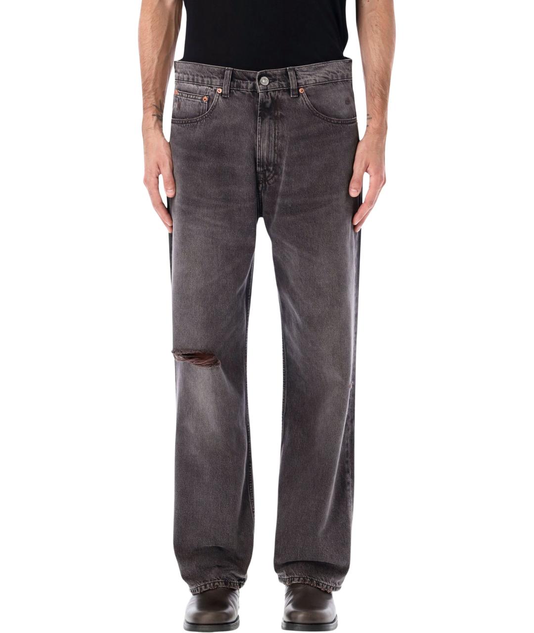 OUR LEGACY Черные хлопковые прямые джинсы, фото 4