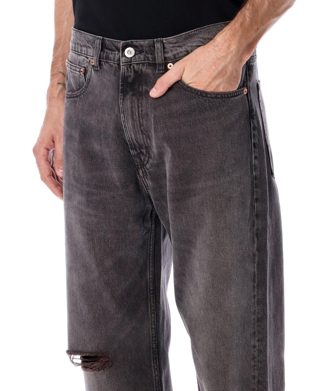 OUR LEGACY Черные хлопковые прямые джинсы, фото 3