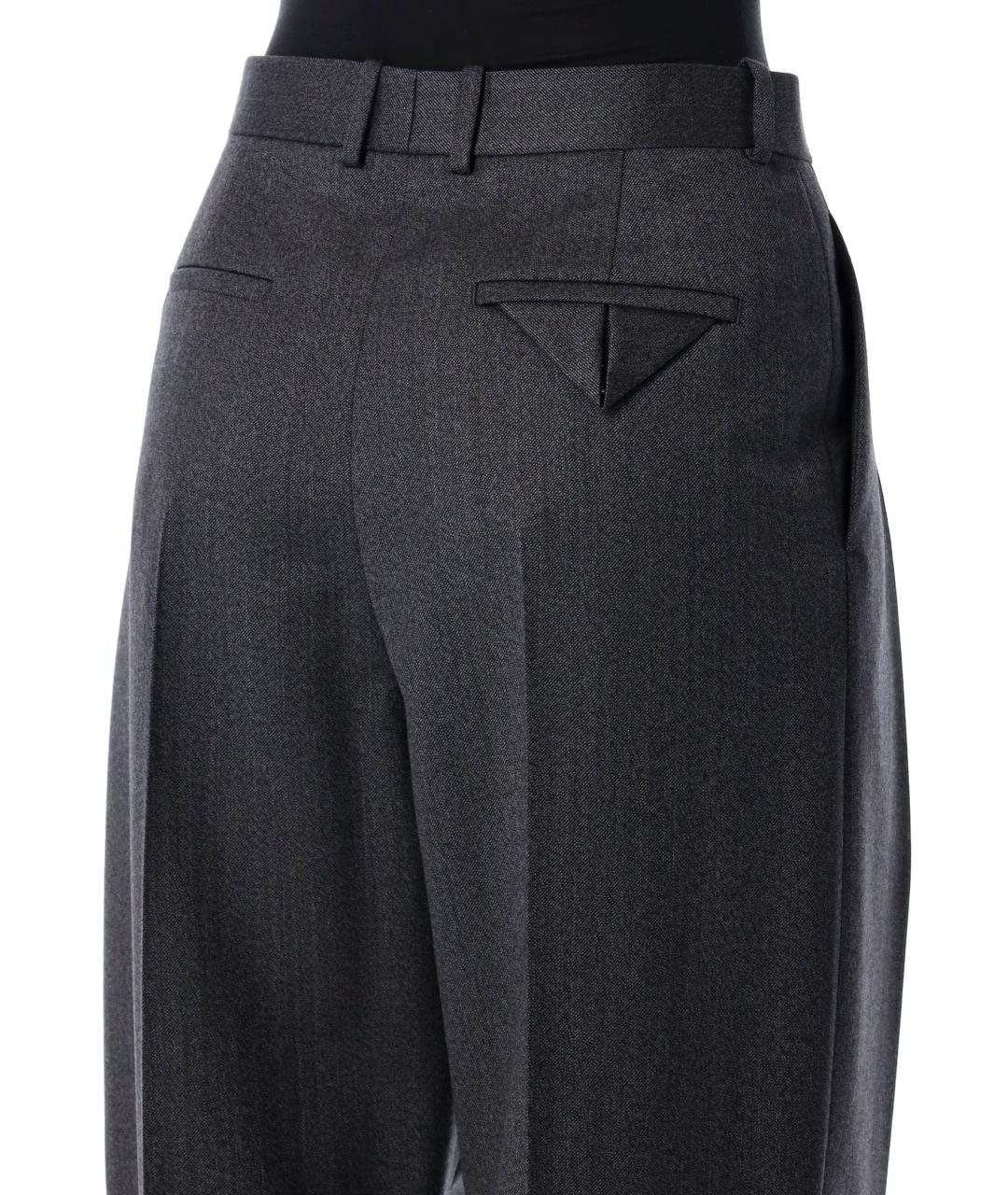 BOTTEGA VENETA Черные шерстяные прямые брюки, фото 4