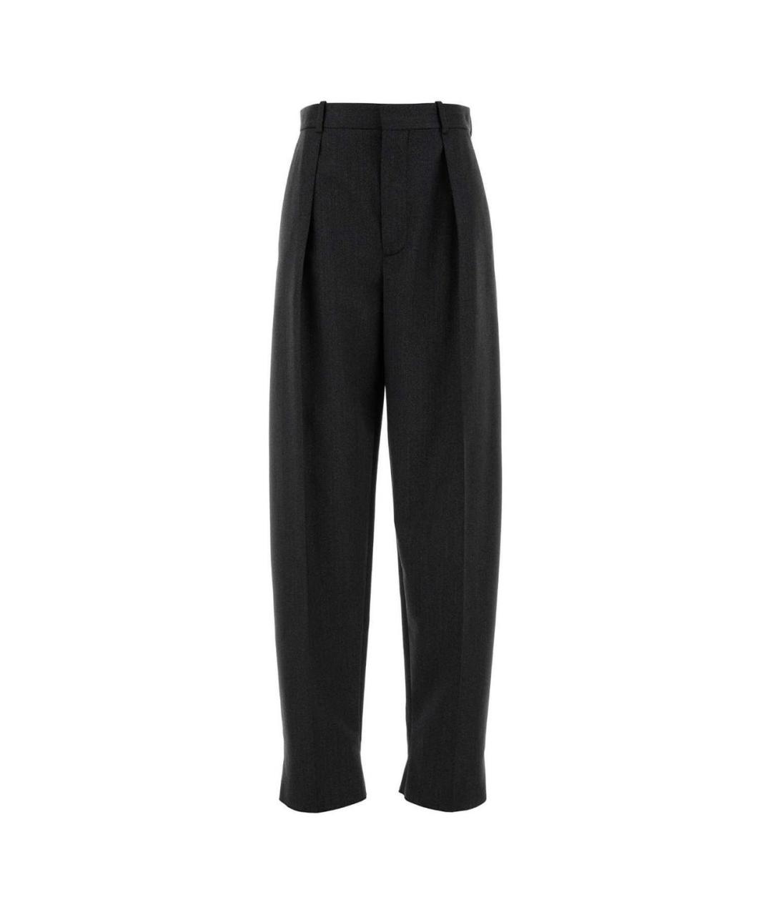 BOTTEGA VENETA Черные шерстяные прямые брюки, фото 1