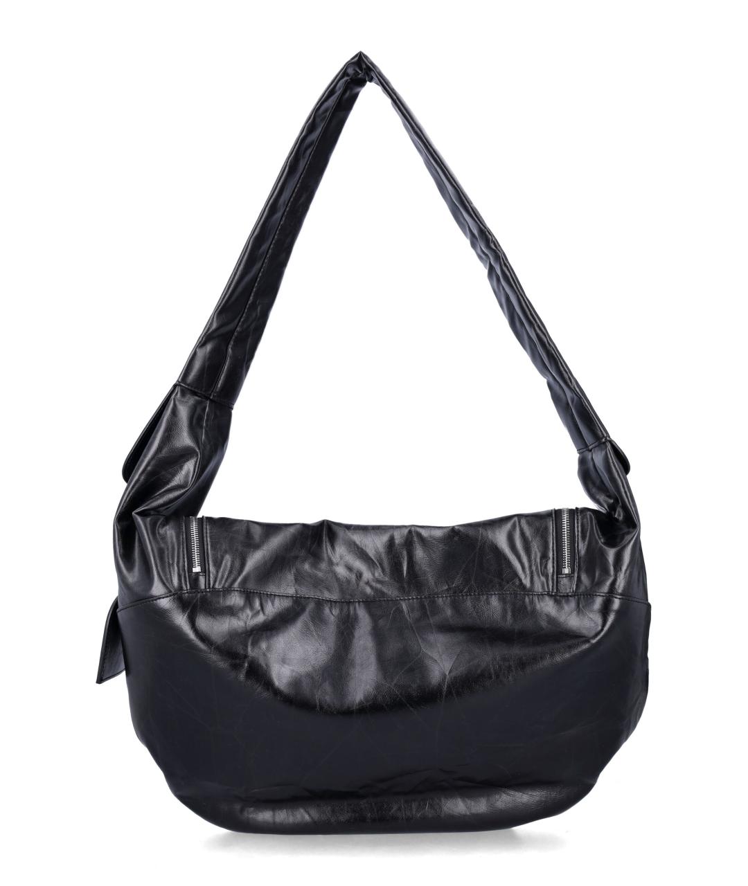 LOW CLASSIC Черная кожаная сумка через плечо, фото 3