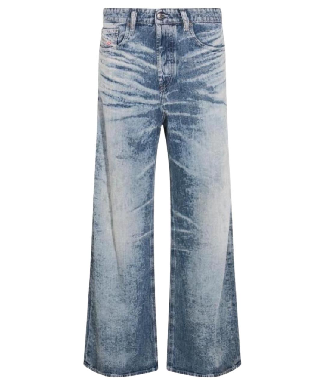 DIESEL Голубые хлопковые прямые джинсы, фото 1