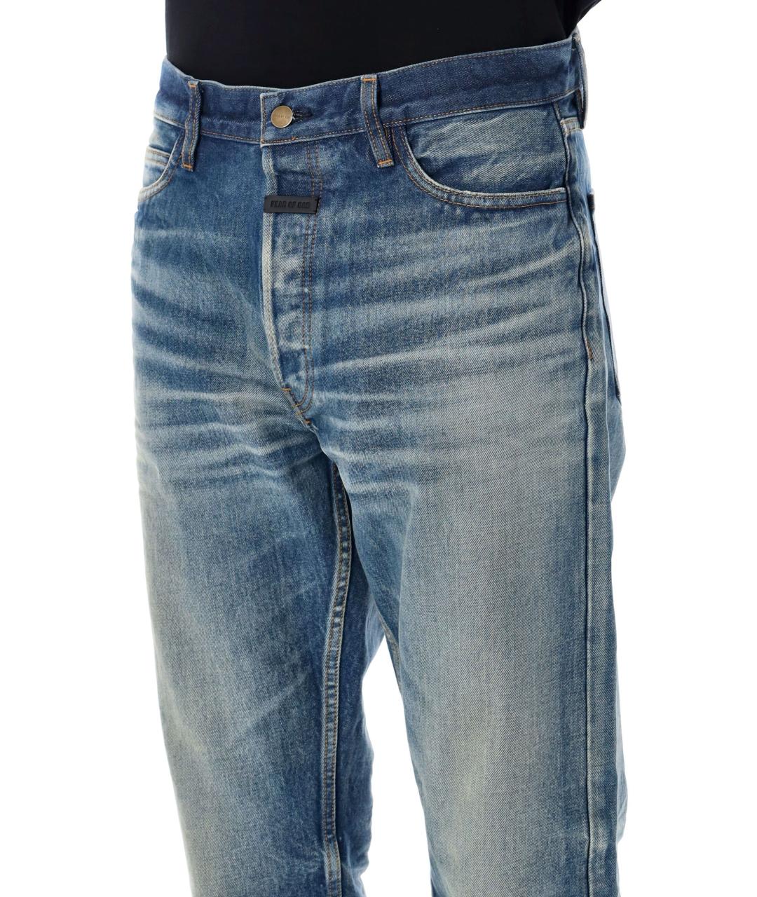 FEAR OF GOD Голубые хлопковые прямые джинсы, фото 3