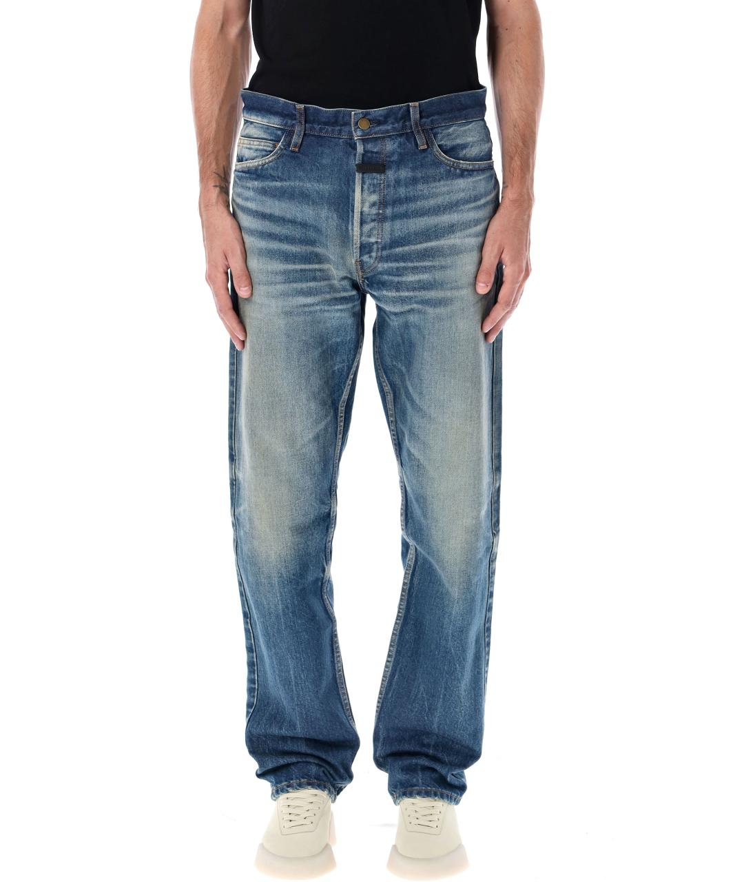 FEAR OF GOD Голубые хлопковые прямые джинсы, фото 4